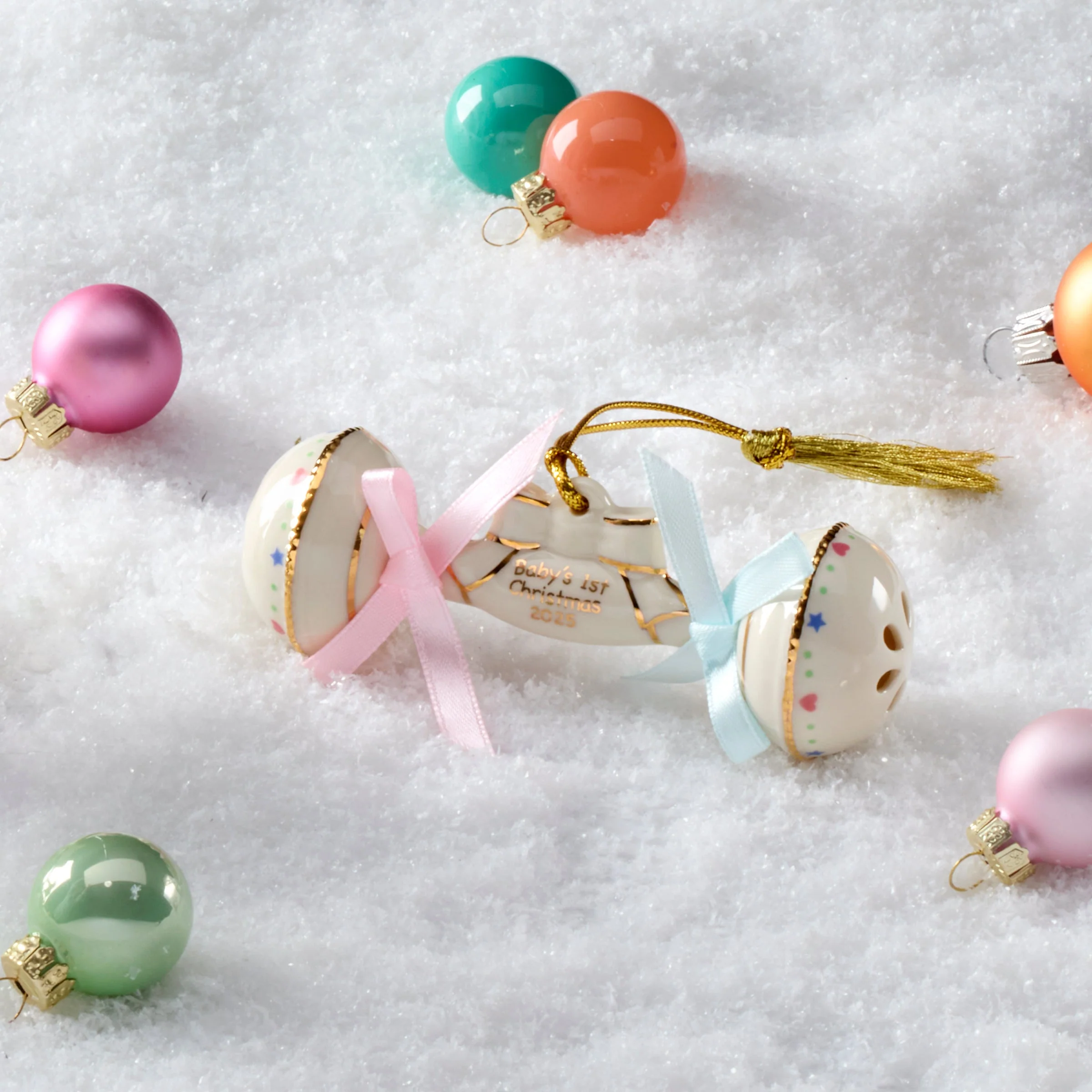 2025 Baby's 1st Christmas Rattle Ornament - Image 3