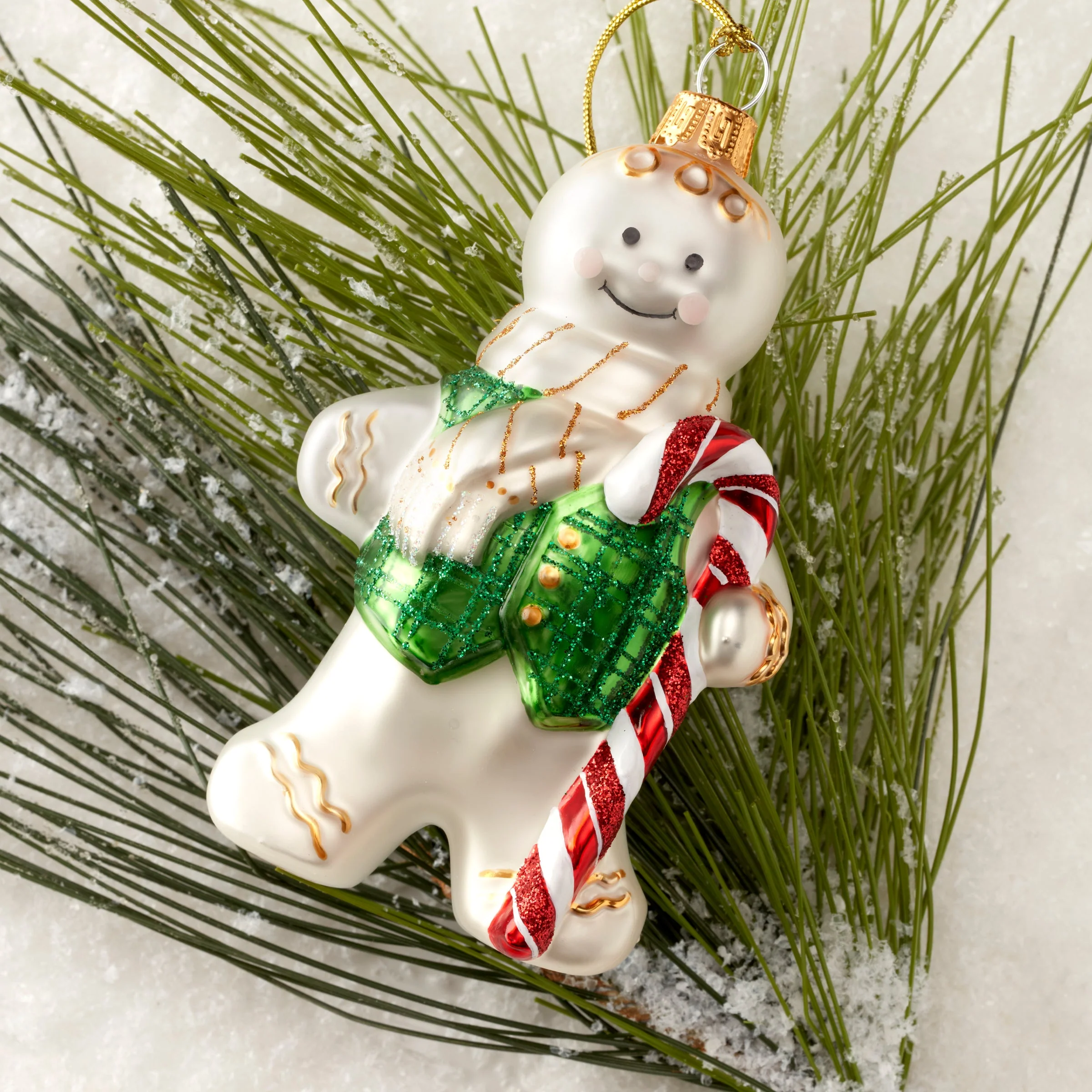 Blown Glass Gingerbread Ornament - Image 3