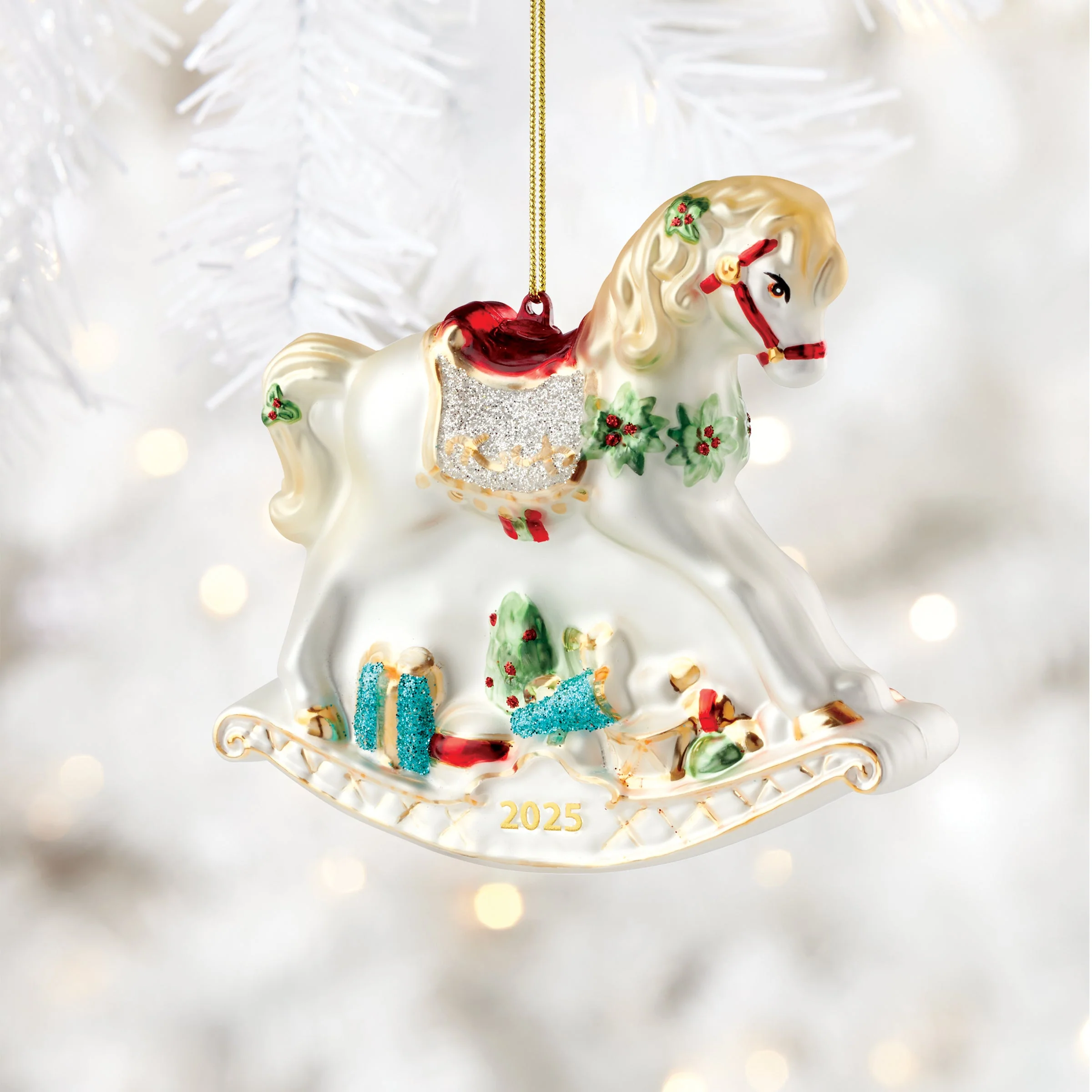2025 Blown Glass Baby's 1st Rocking Horse Ornament - Image 3