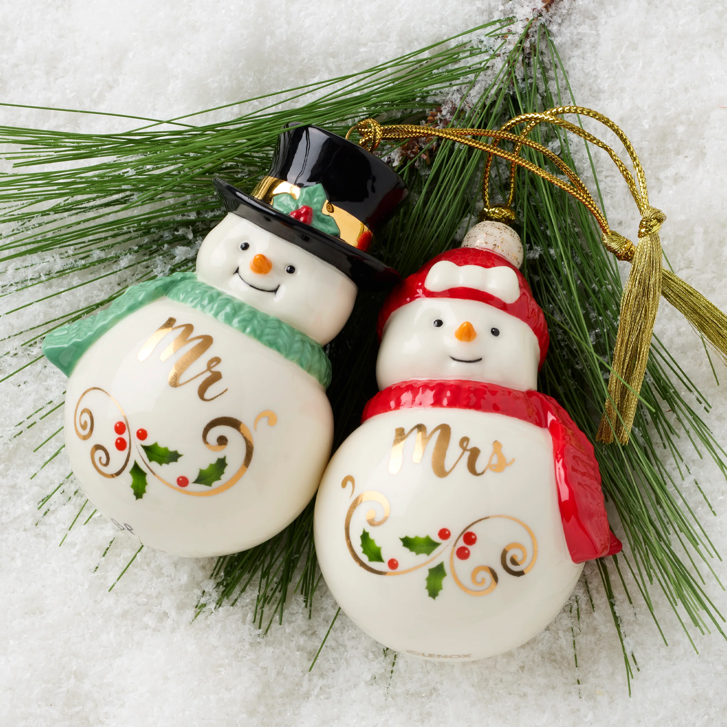 Mr & Mrs Snowman Ornaments - Image 2