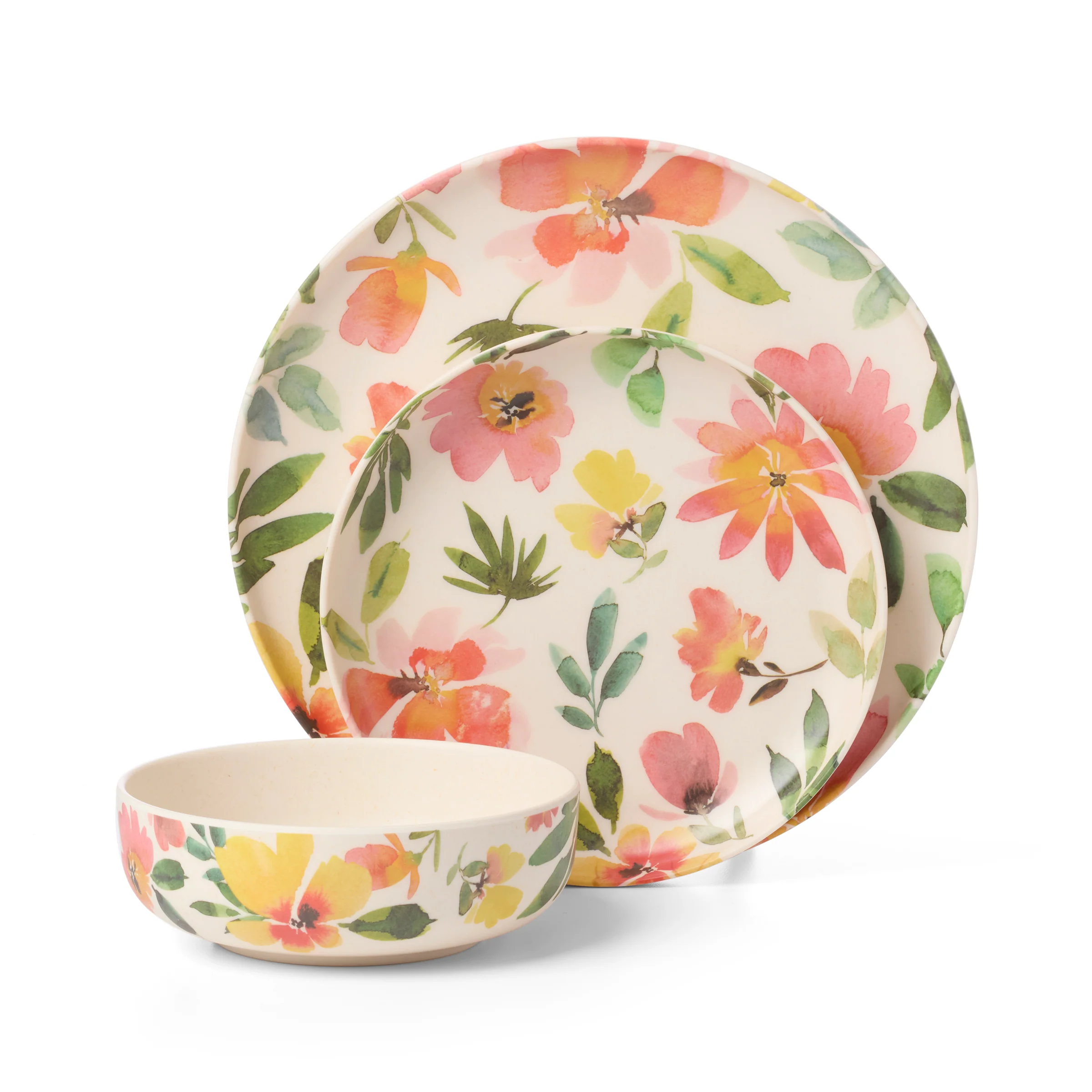 24 Seven Melamine Floral 12-Piece Dinnerware Set - Image 3