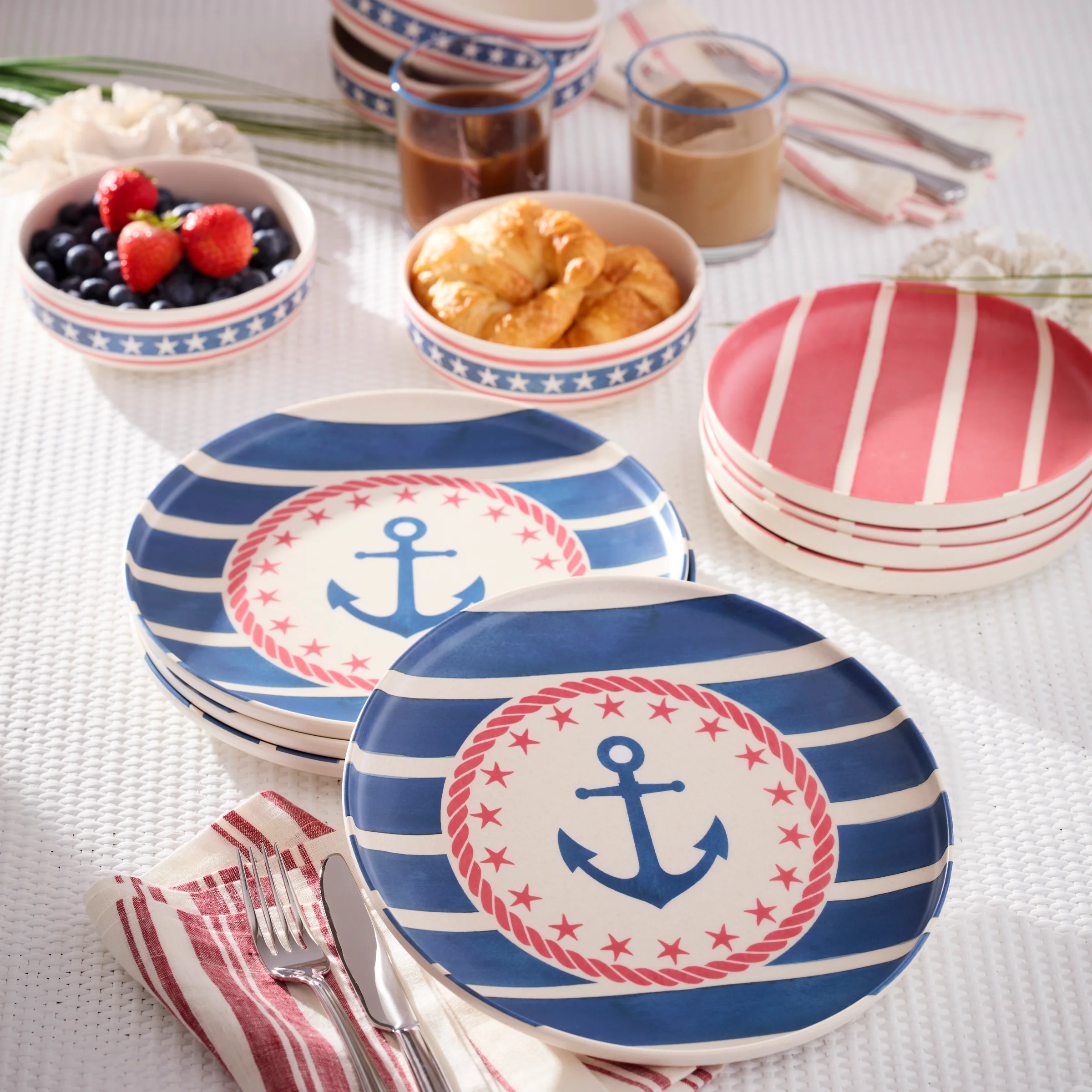24 Seven Melamine Aweigh We Go 18-Piece Dinnerware Set - Image 9