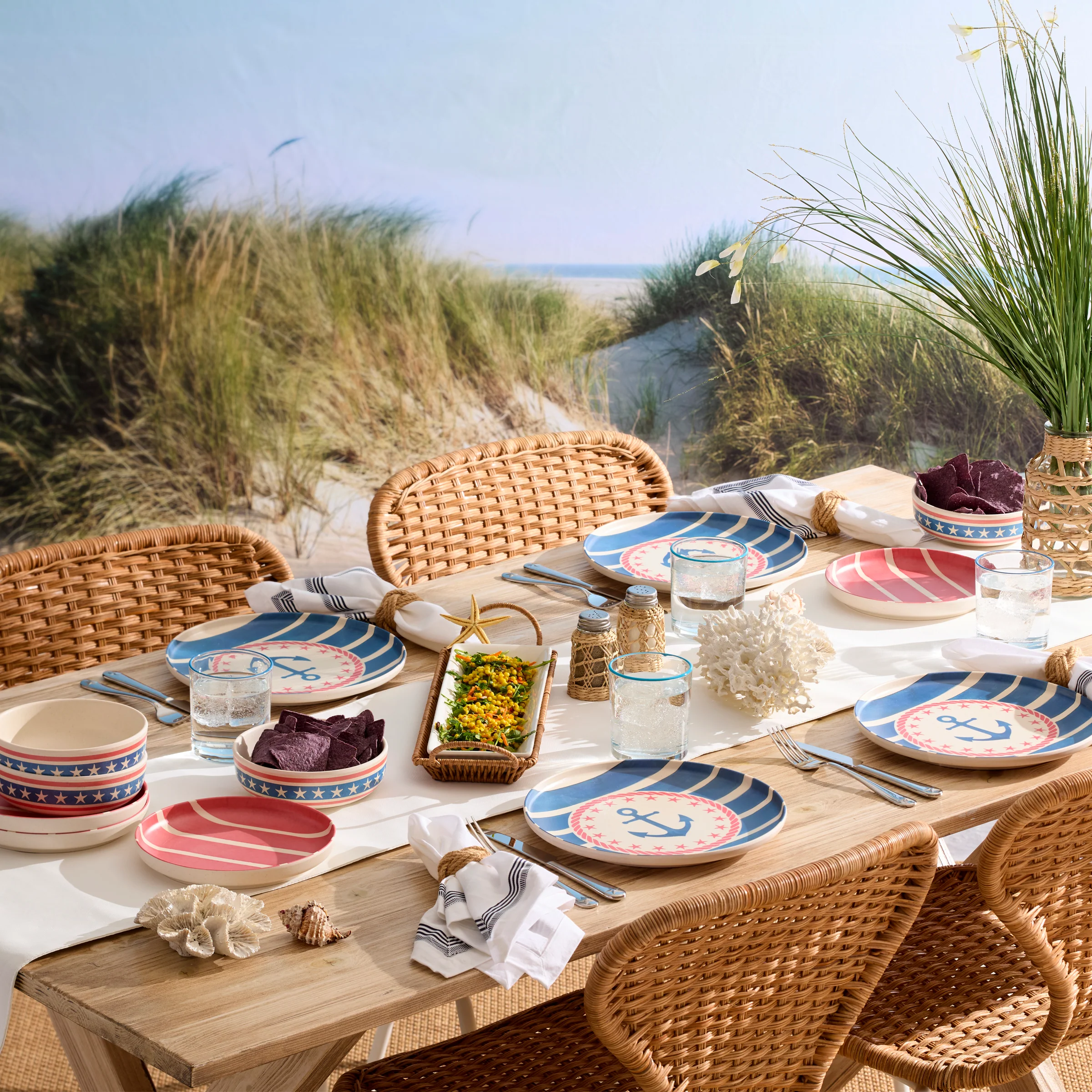 24 Seven Melamine Aweigh We Go 24-Piece Dinnerware Set - Image 2