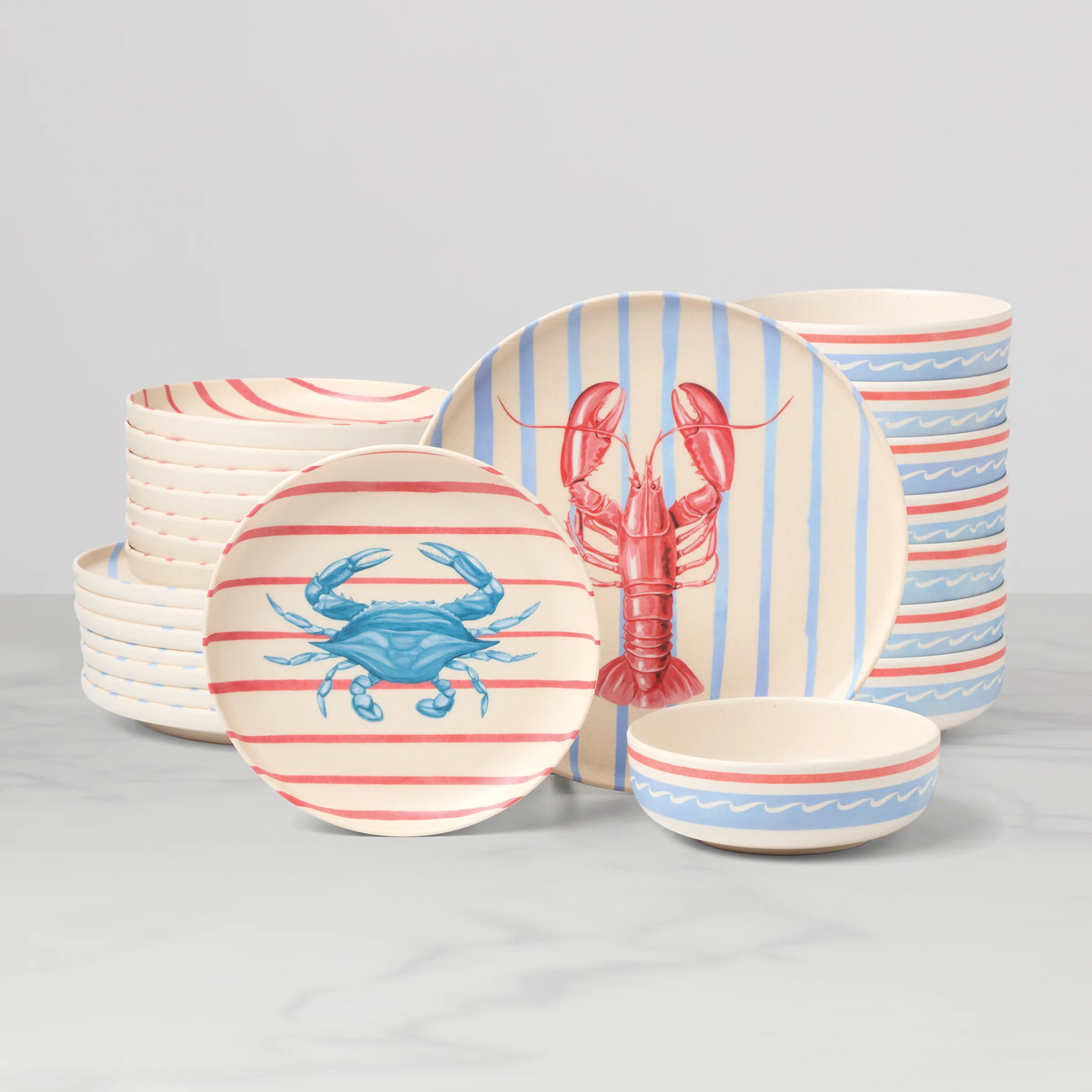 24 Seven Melamine Wharfside 24-Piece Dinnerware Set