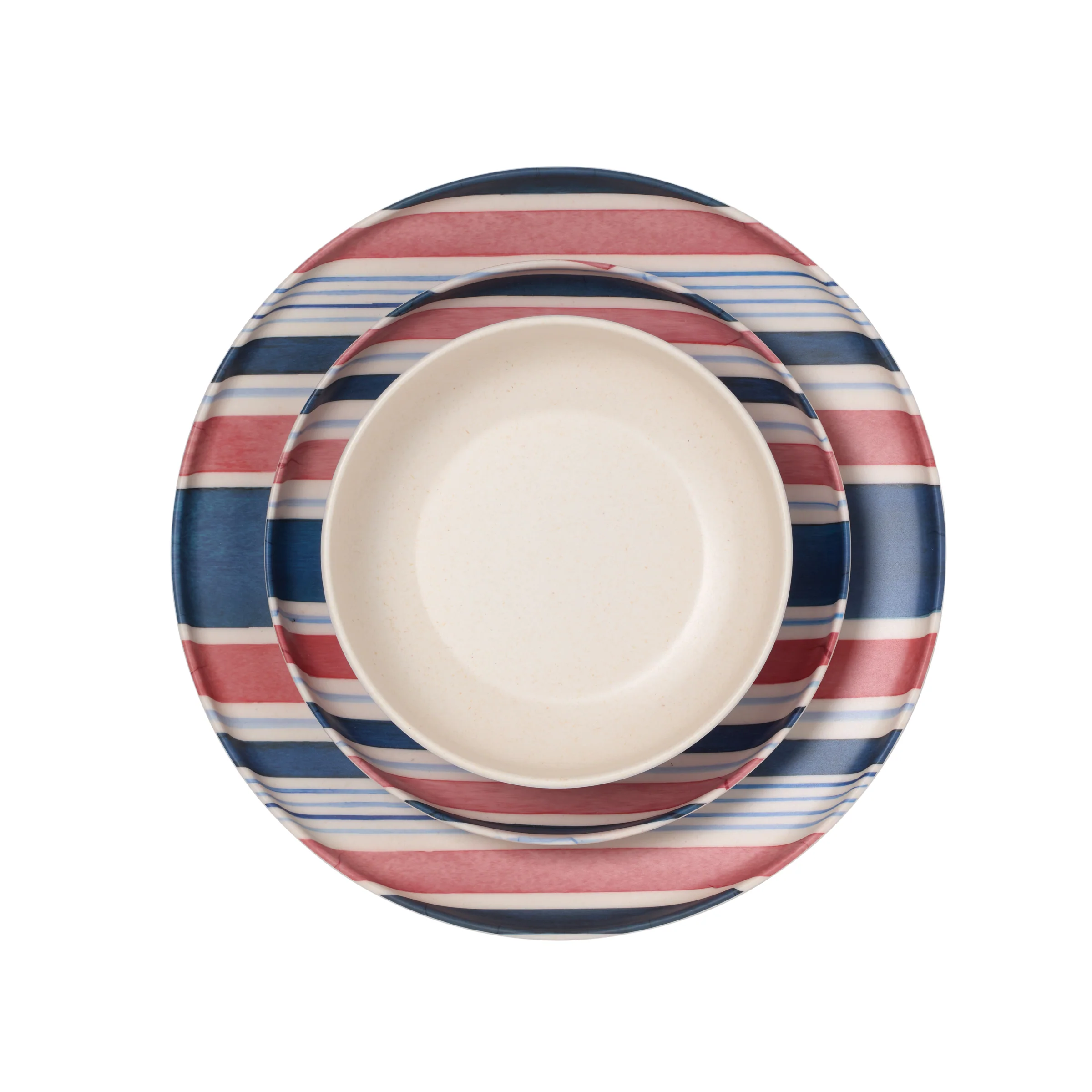 24 Seven Melamine Stripe 12-Piece Dinnerware Set - Image 12