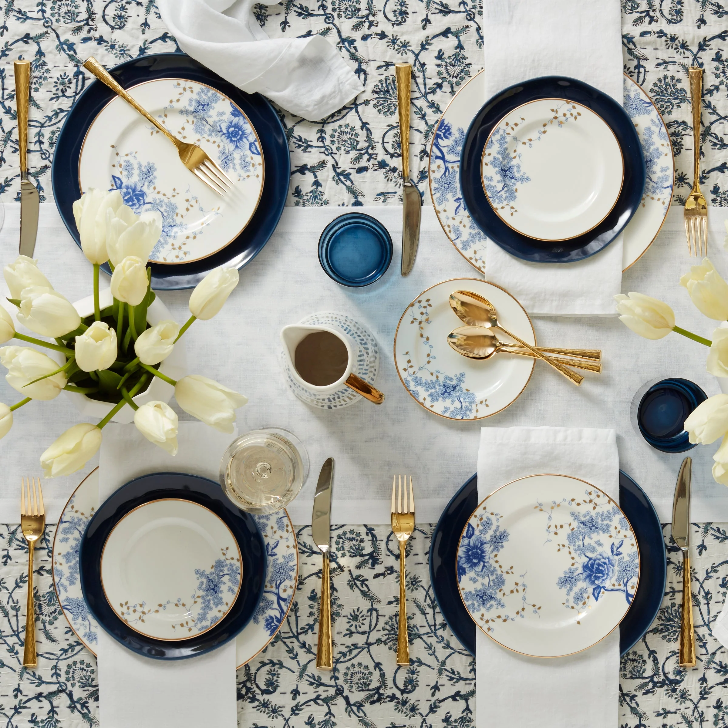 Bay Colors Blue Dinner Plates, Set of 4 - Image 5