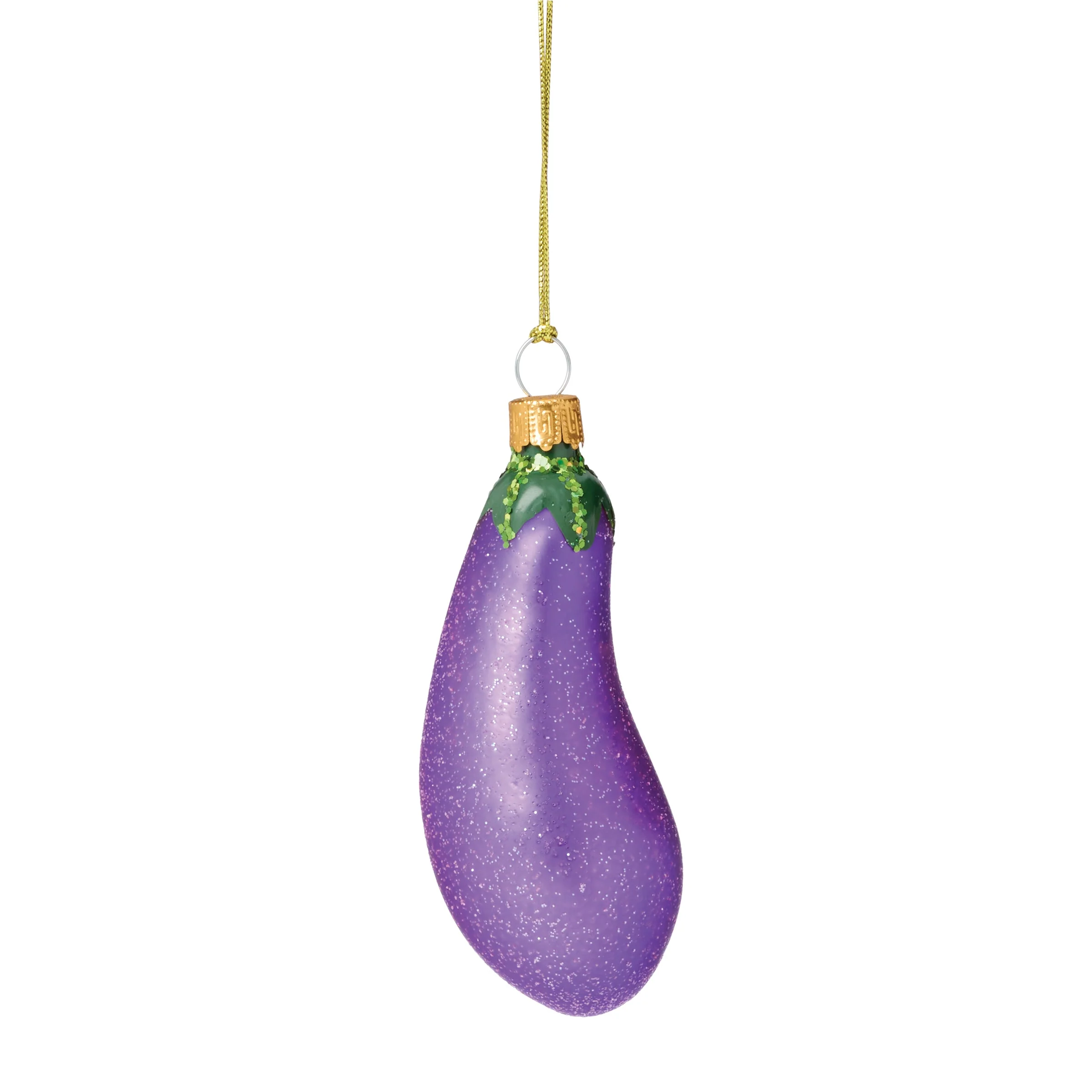 Retro Blown Glass Eggplant Ornament - Image 4