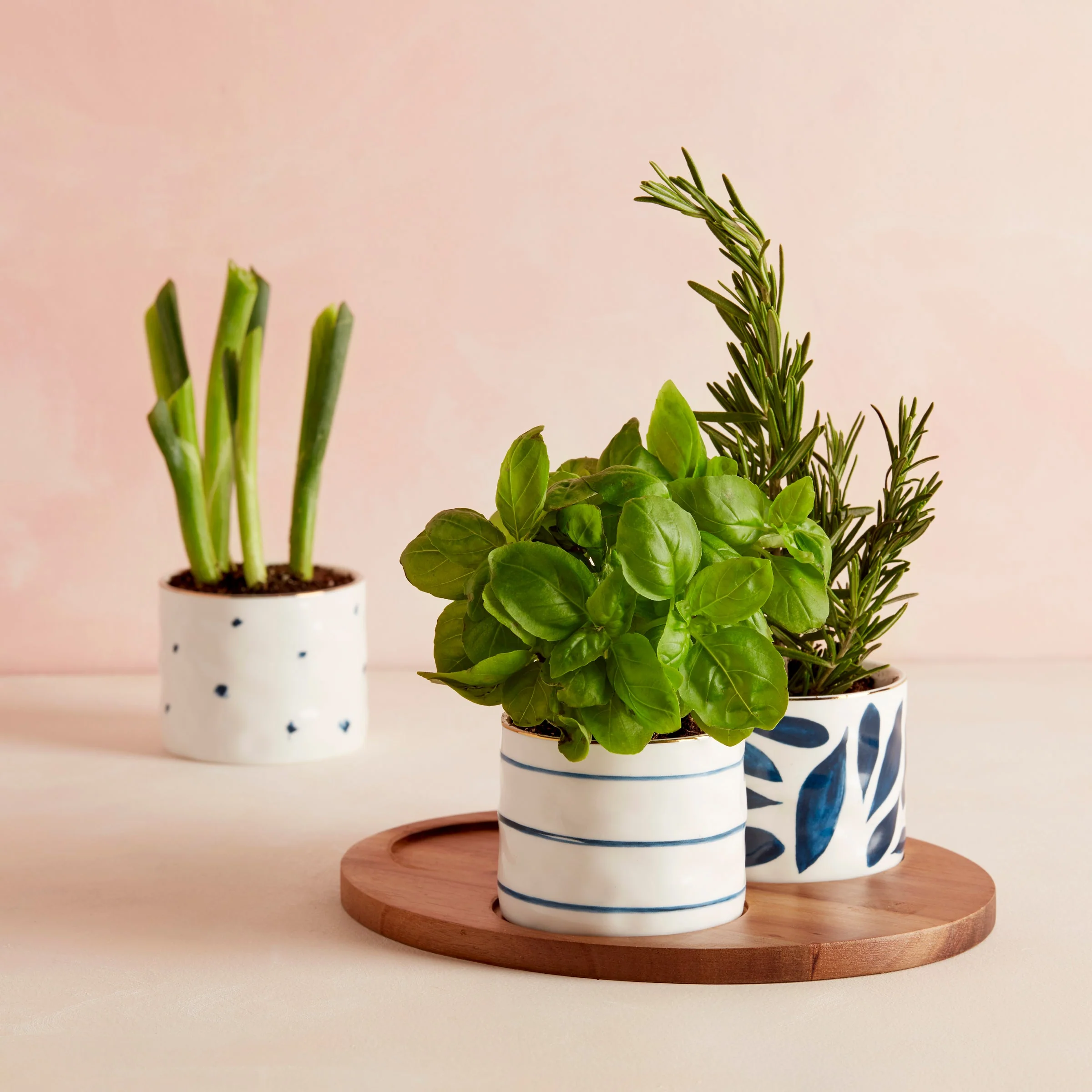 Blue Bay Snack Bowls with Wood Tray, Set of 3 - Image 3