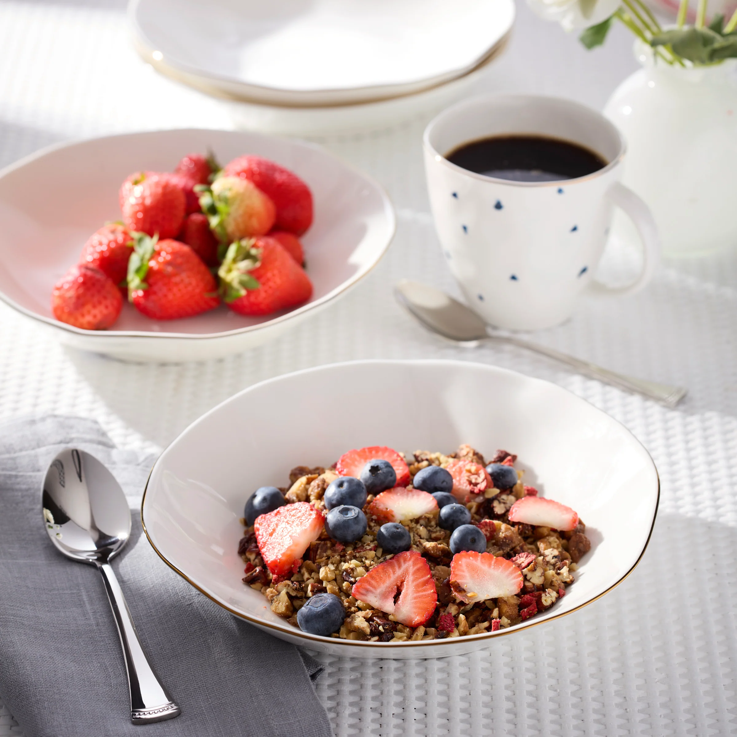 Blue Bay White Pasta Bowls, Set of 4 - Image 3