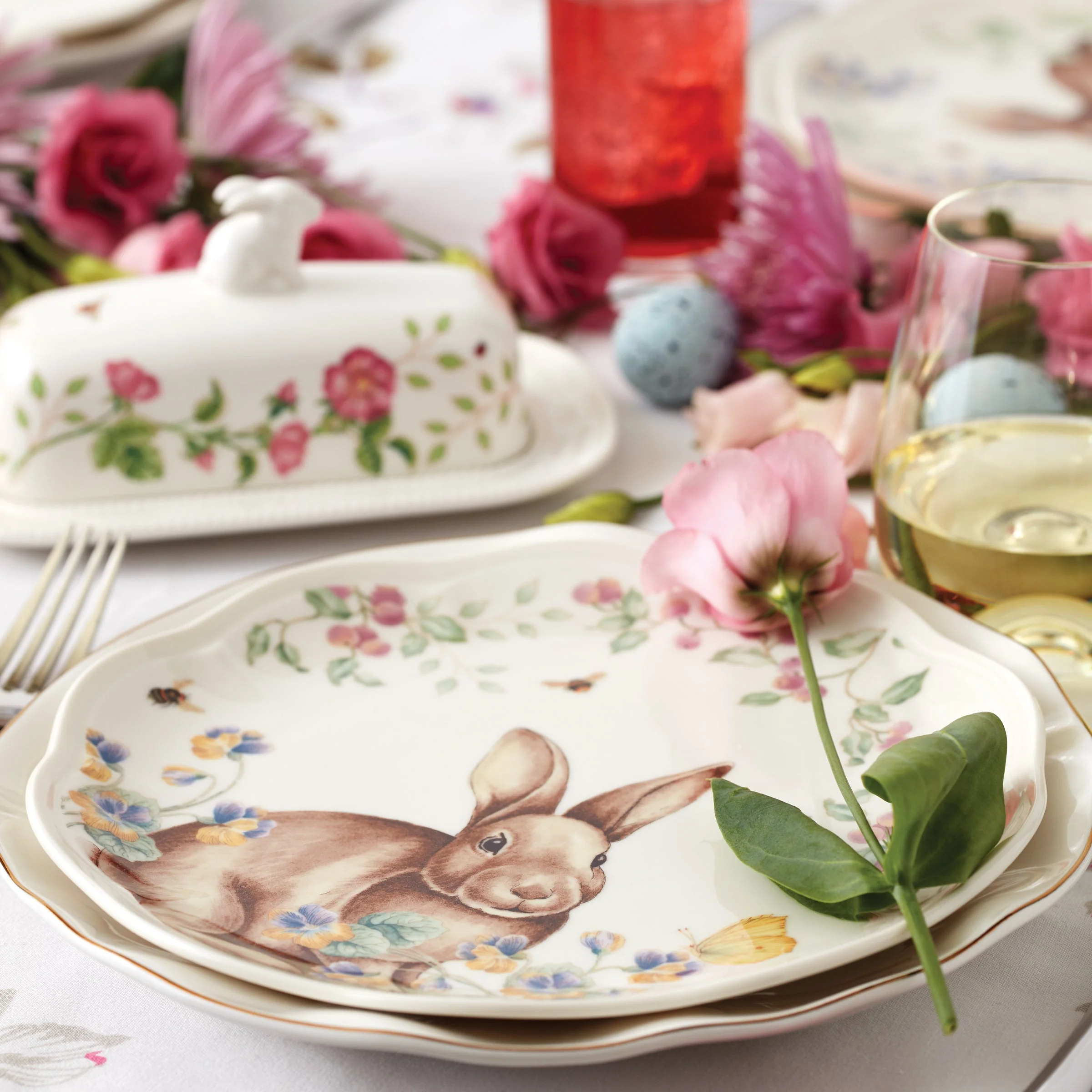 Butterfly Meadow Bunny Accent Plates, Set of 4 - Image 3