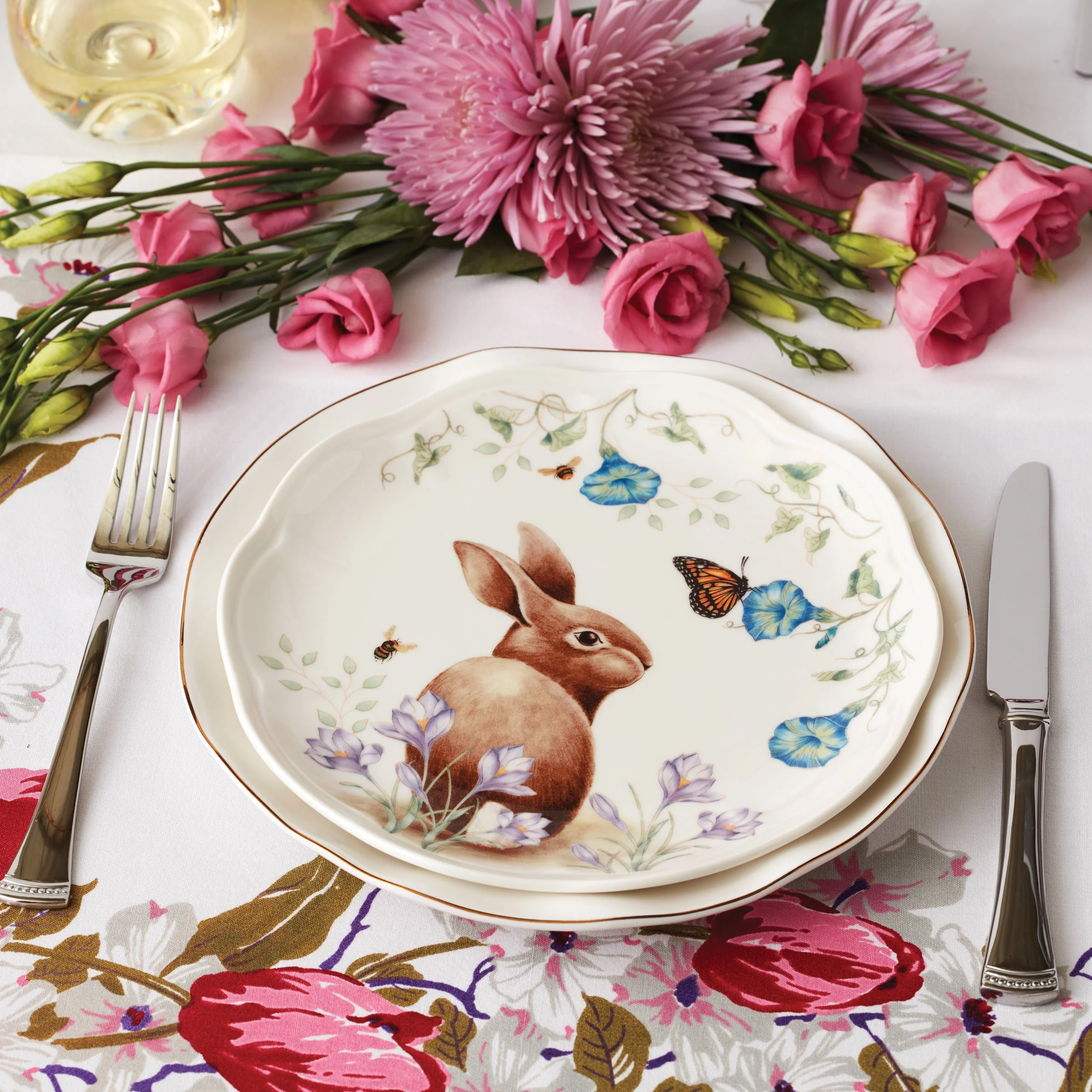 Butterfly Meadow Bunny Accent Plates, Set of 4 - Image 4