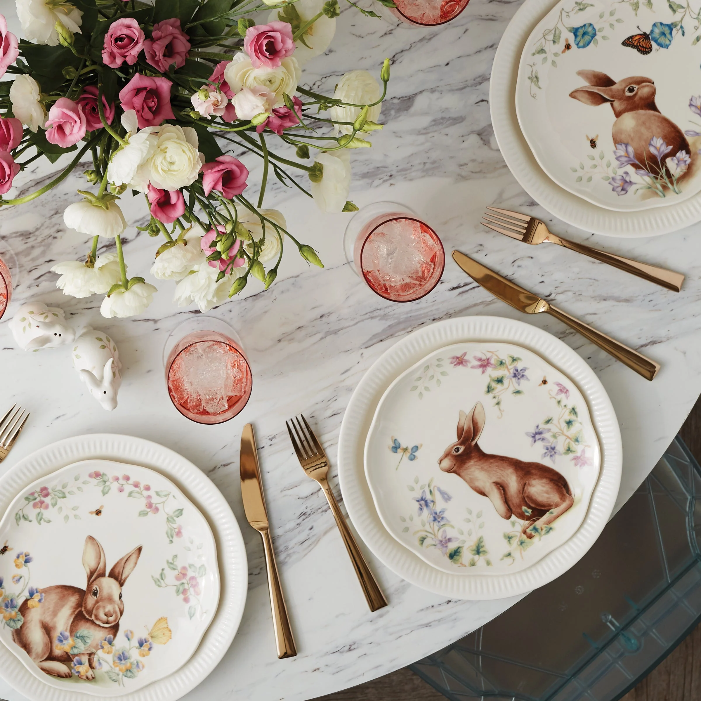 Butterfly Meadow Bunny Accent Plates, Set of 4 - Image 5