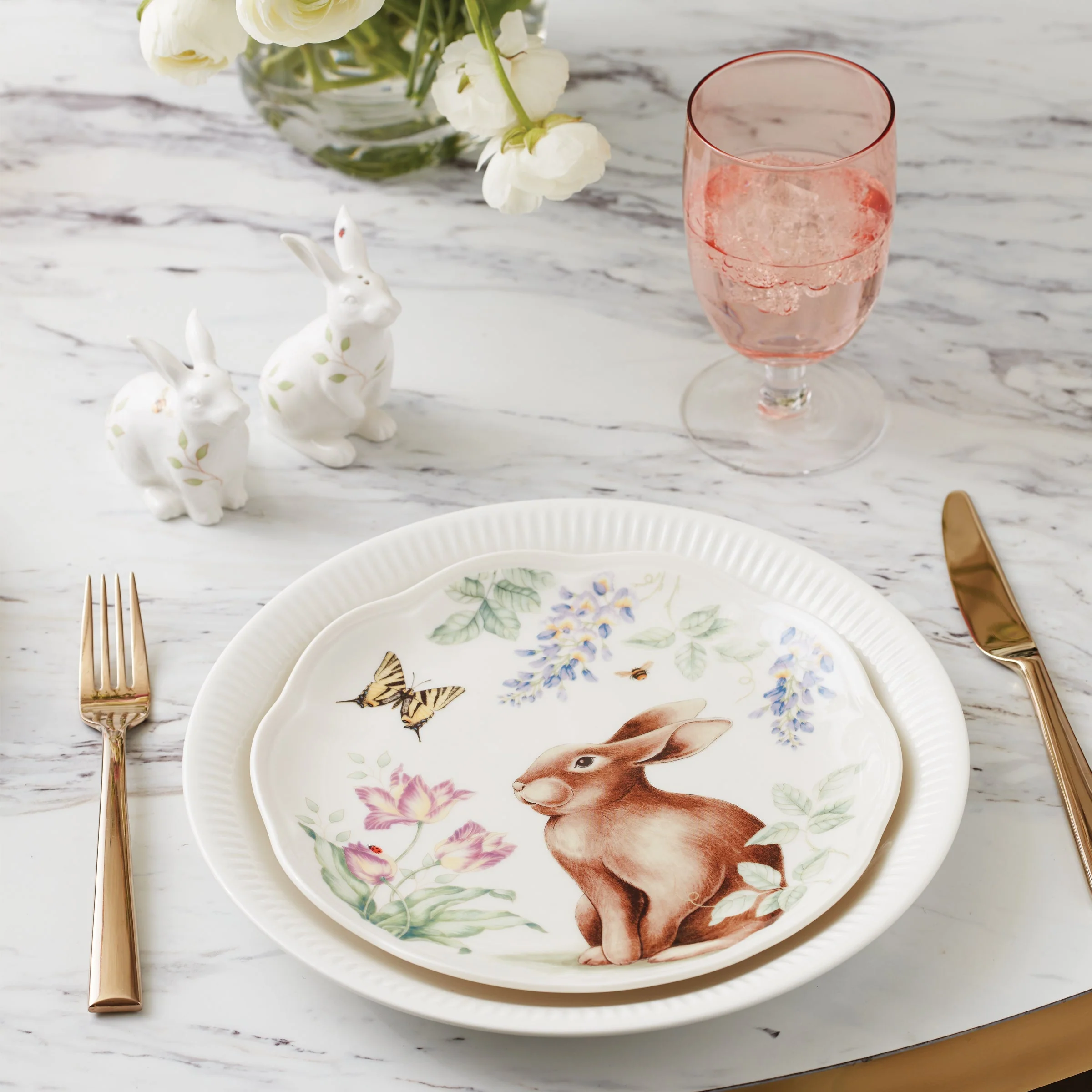 Butterfly Meadow Bunny Accent Plates, Set of 4 - Image 6