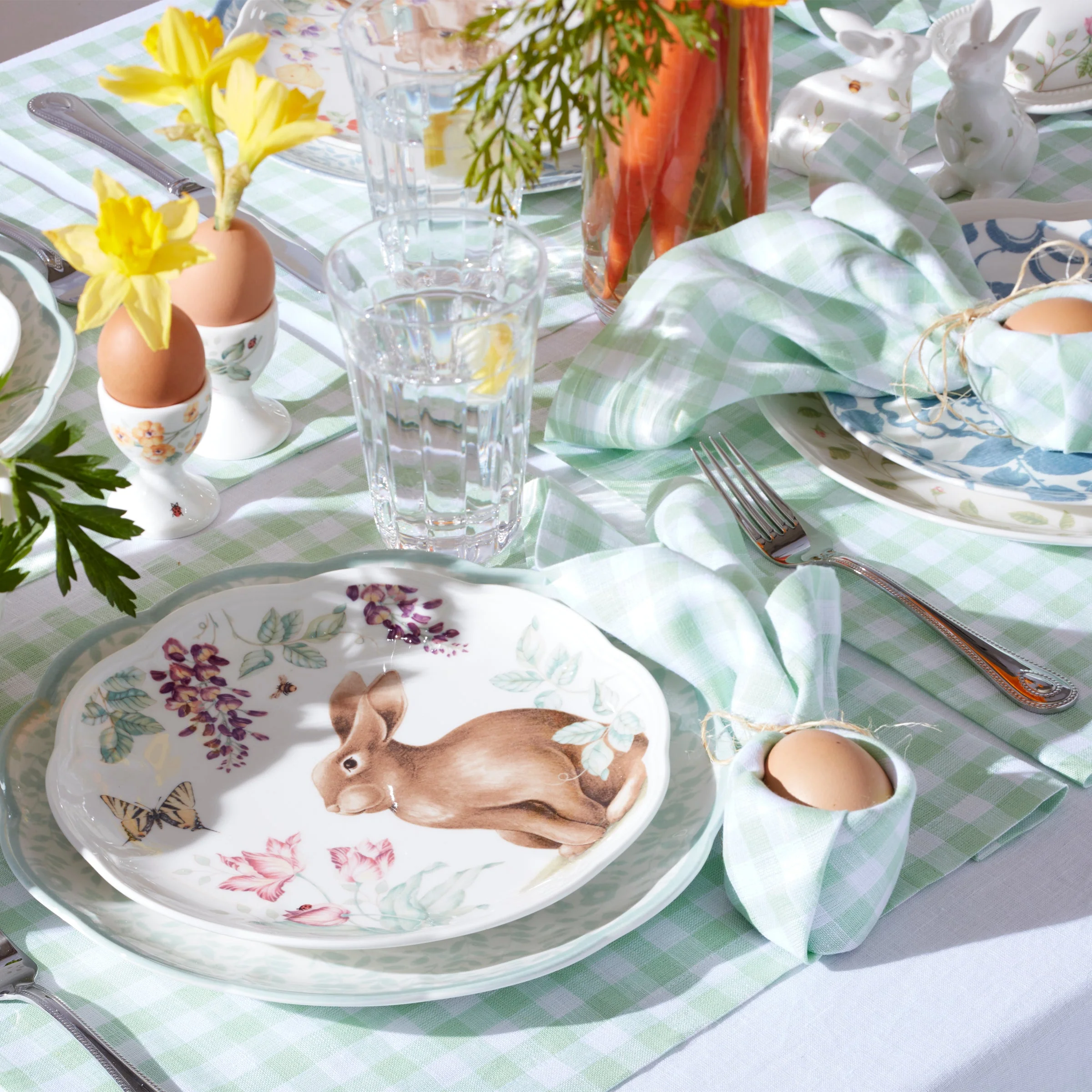 Butterfly Meadow Bunny Accent Plates, Set of 4 - Image 8