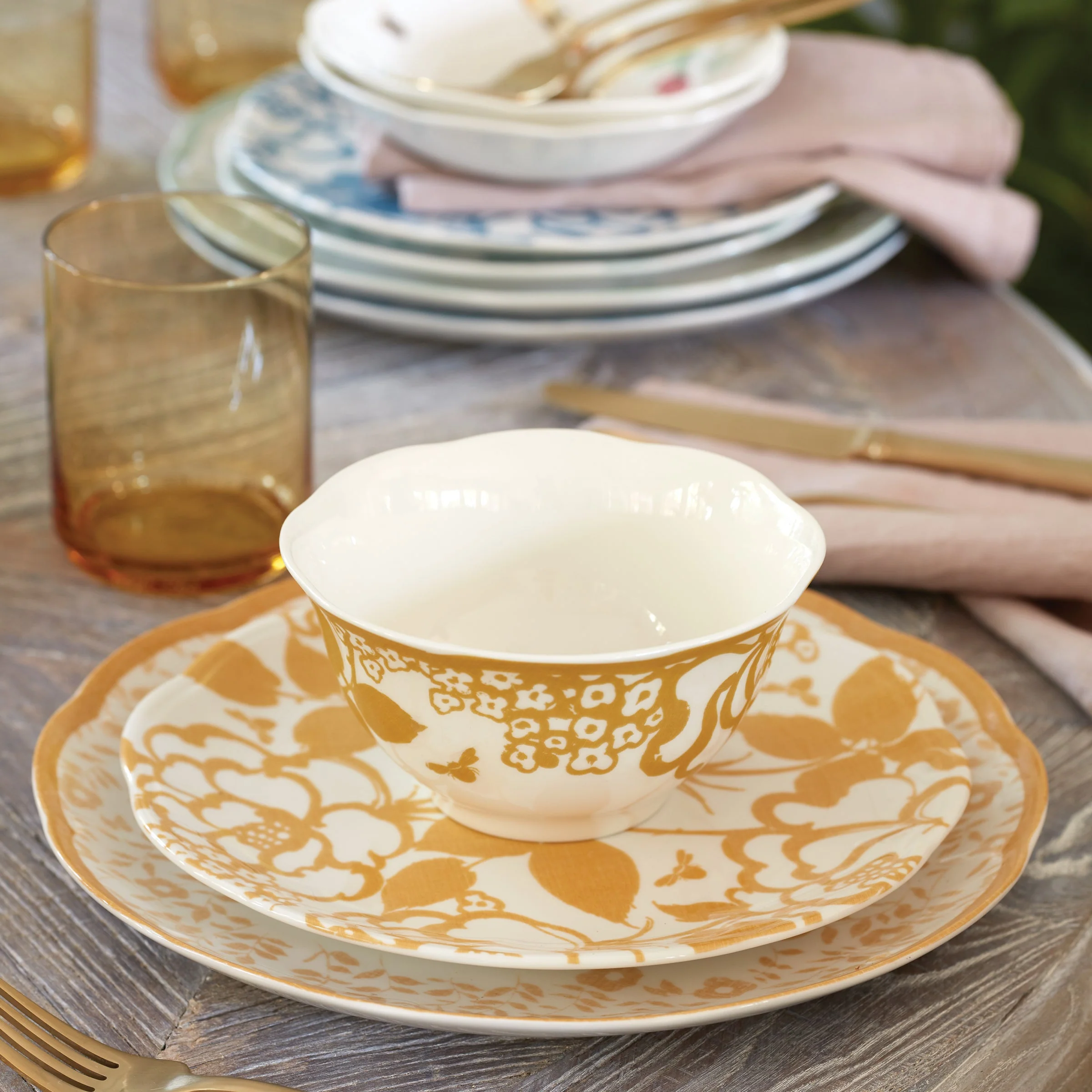Butterfly Meadow Cottage Rice Bowls, Set of 4 - Image 2