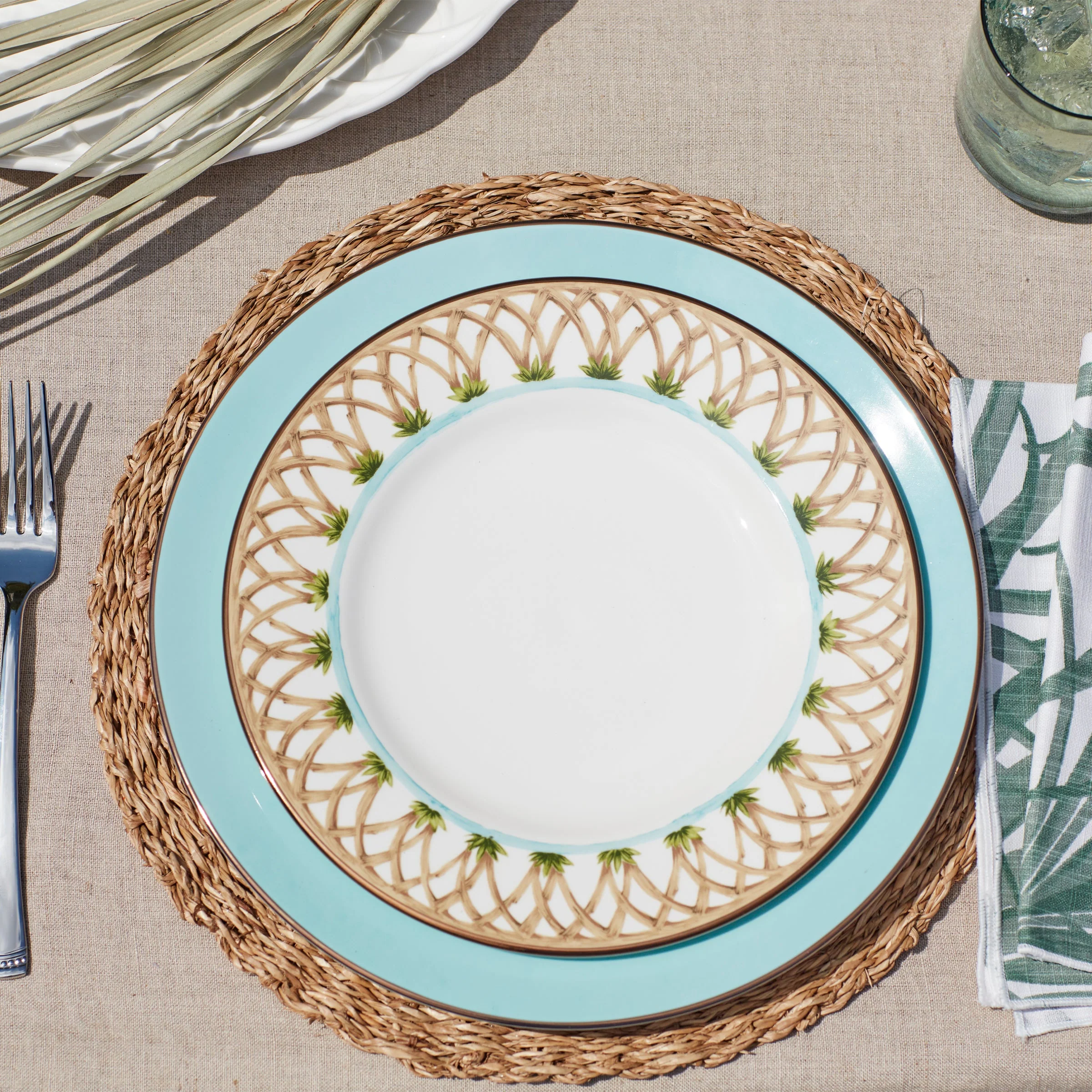 British Colonial Bamboo Accent Plate - Image 5