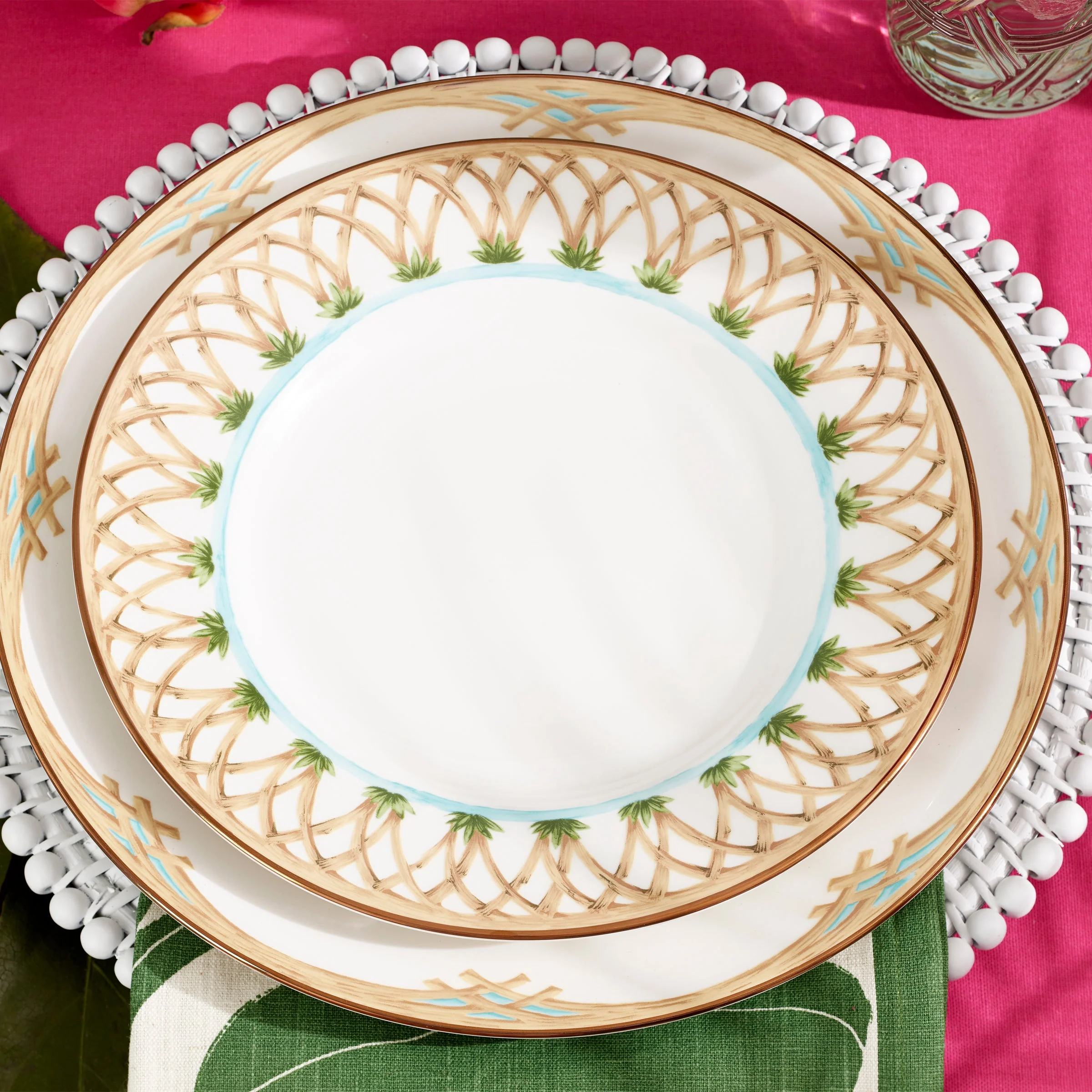 British Colonial Bamboo Dinner Plate - Image 2