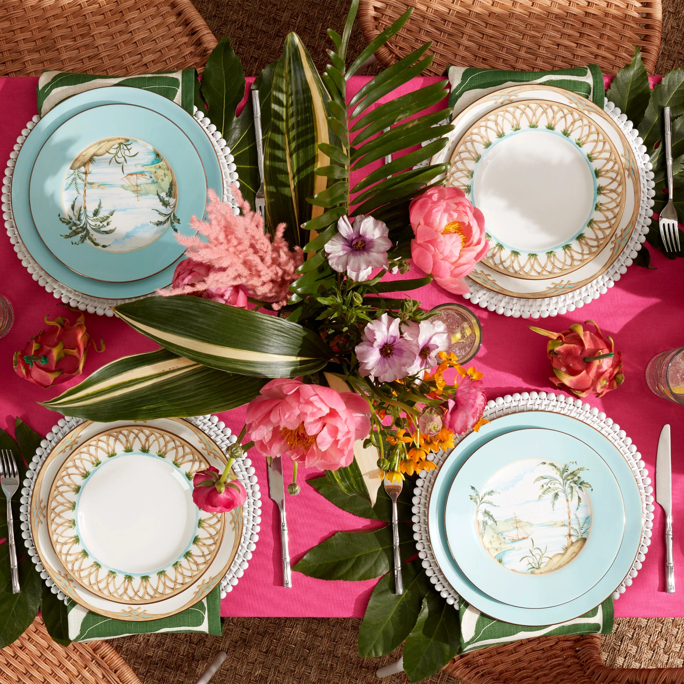 British Colonial Bamboo Dinner Plate - Image 3
