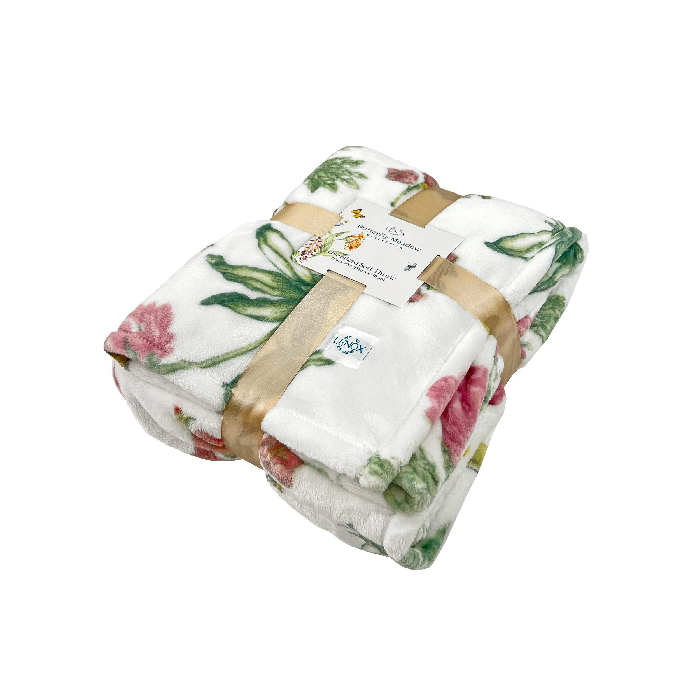 Butterfly Meadow Bloom Pink Throw Blanket - Image 4