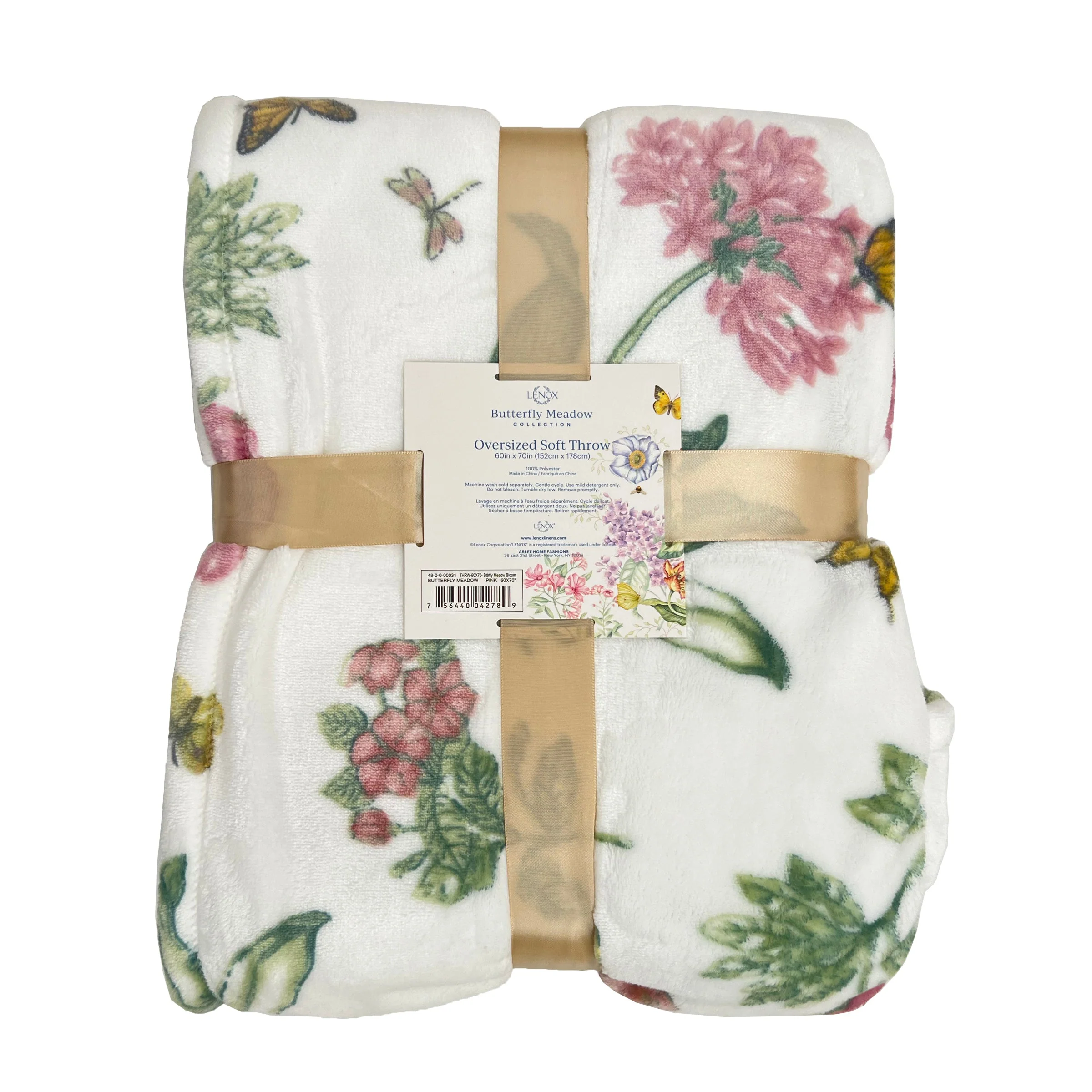 Butterfly Meadow Bloom Pink Throw Blanket - Image 5