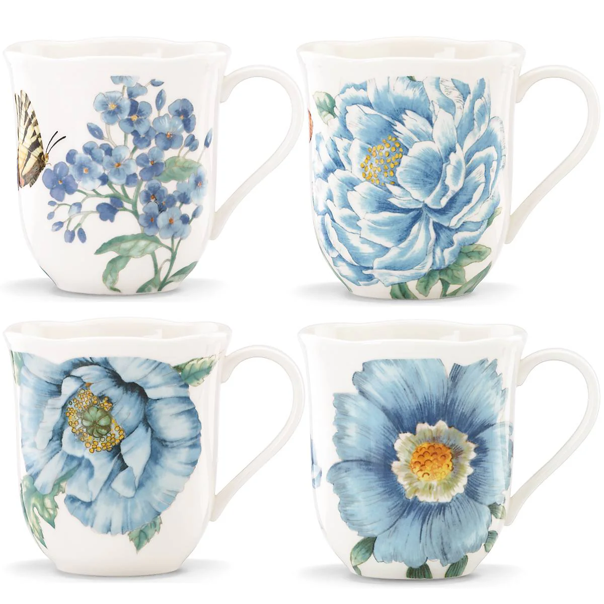 Butterfly Meadow Blue Mugs, Set of 4 - Image 2