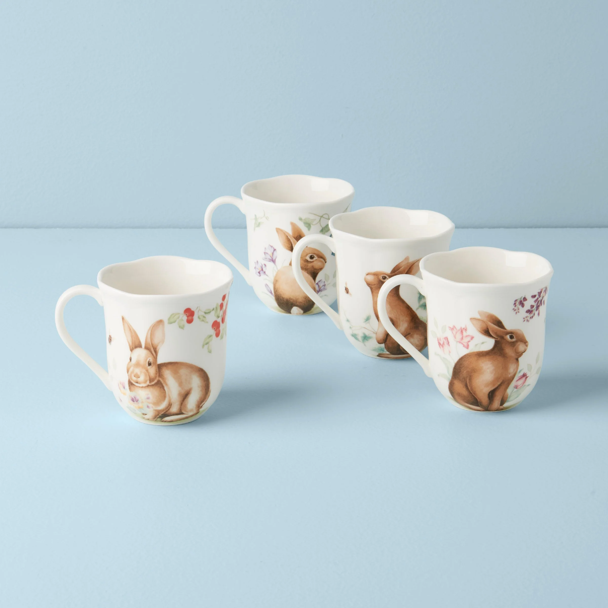 Butterfly Meadow Bunny Mugs, Set of 4 - Image 2