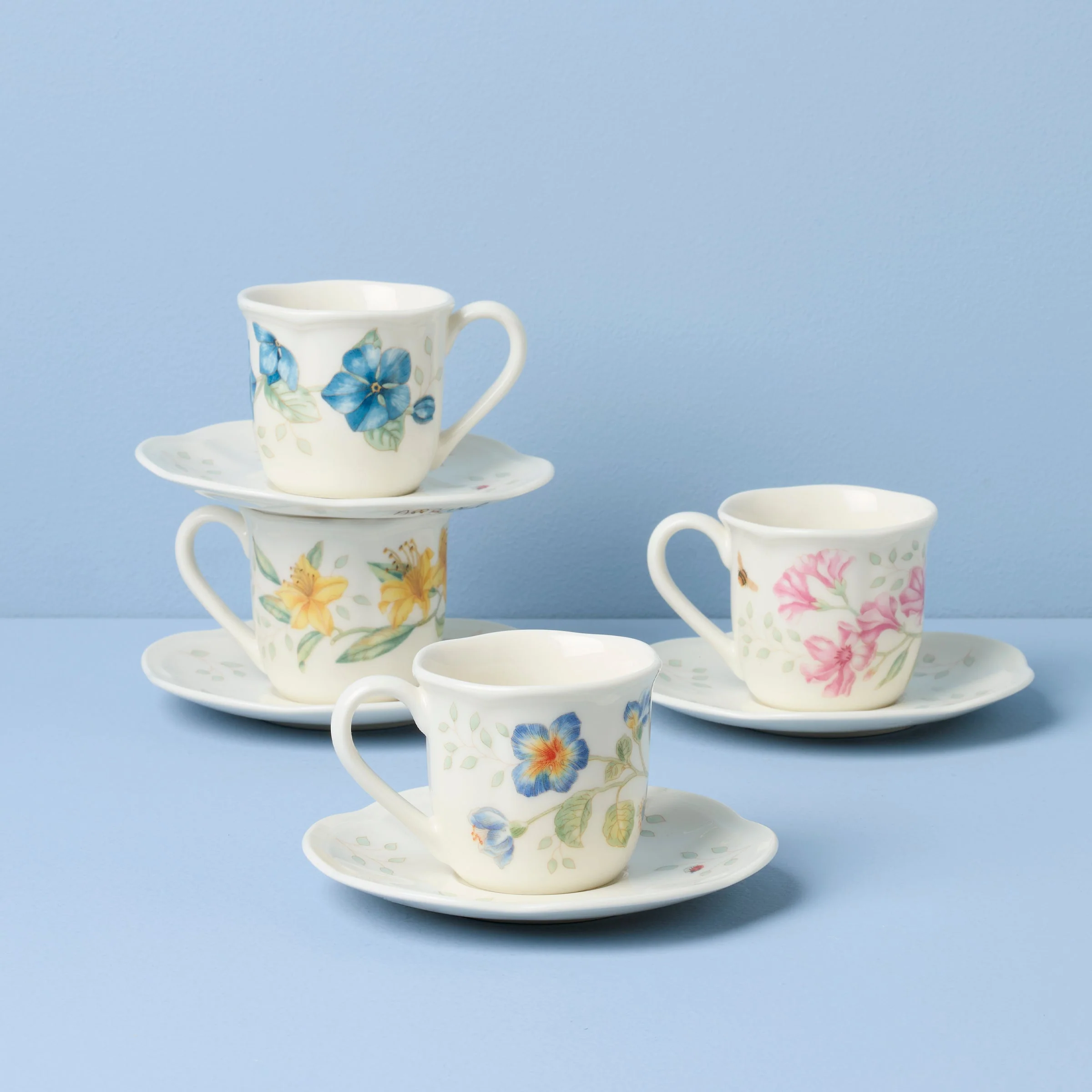 Butterfly Meadow Espresso Cup & Saucers, Set of 4 - Image 2