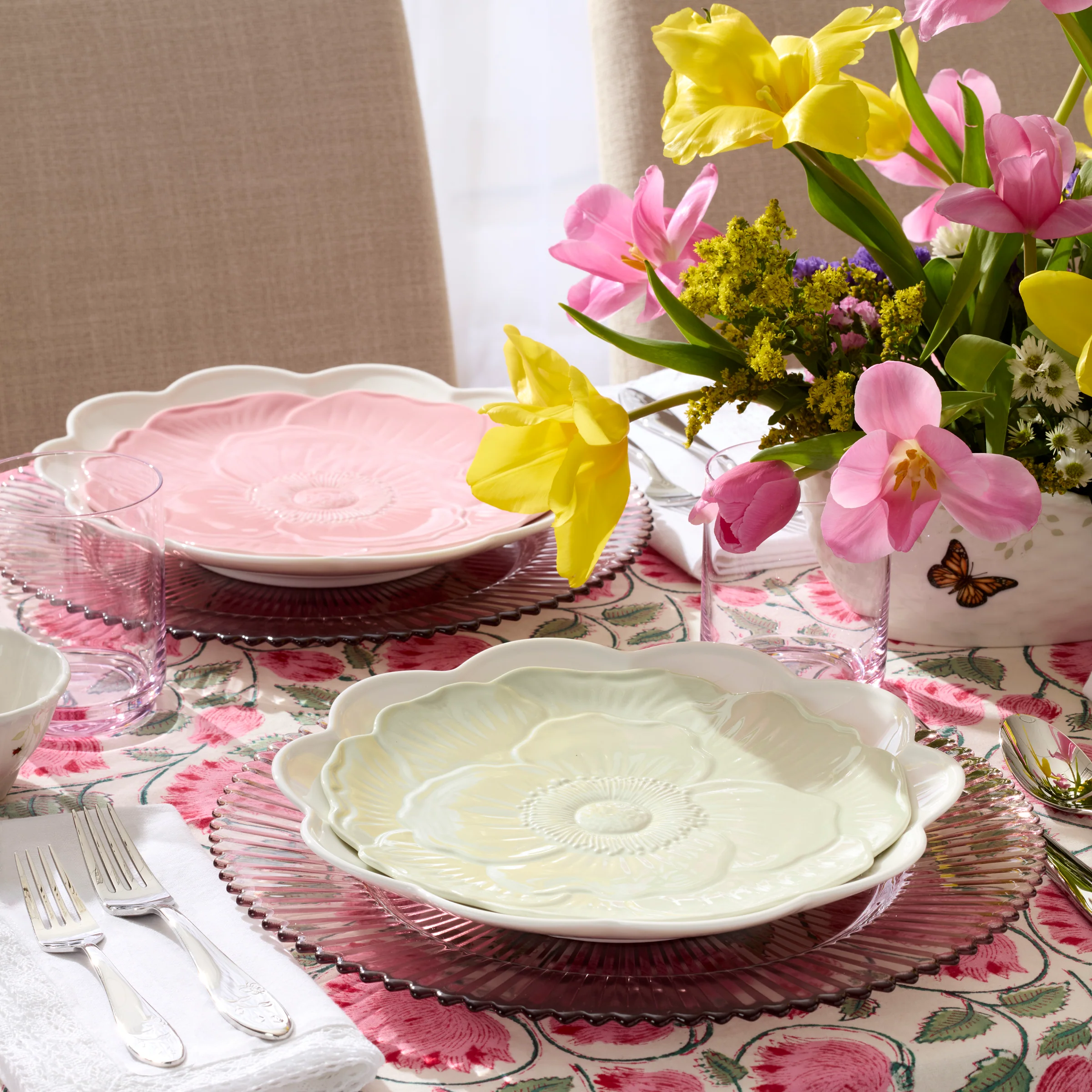 Butterfly Meadow Floral Green Accent Plates, Set of 4 - Image 11