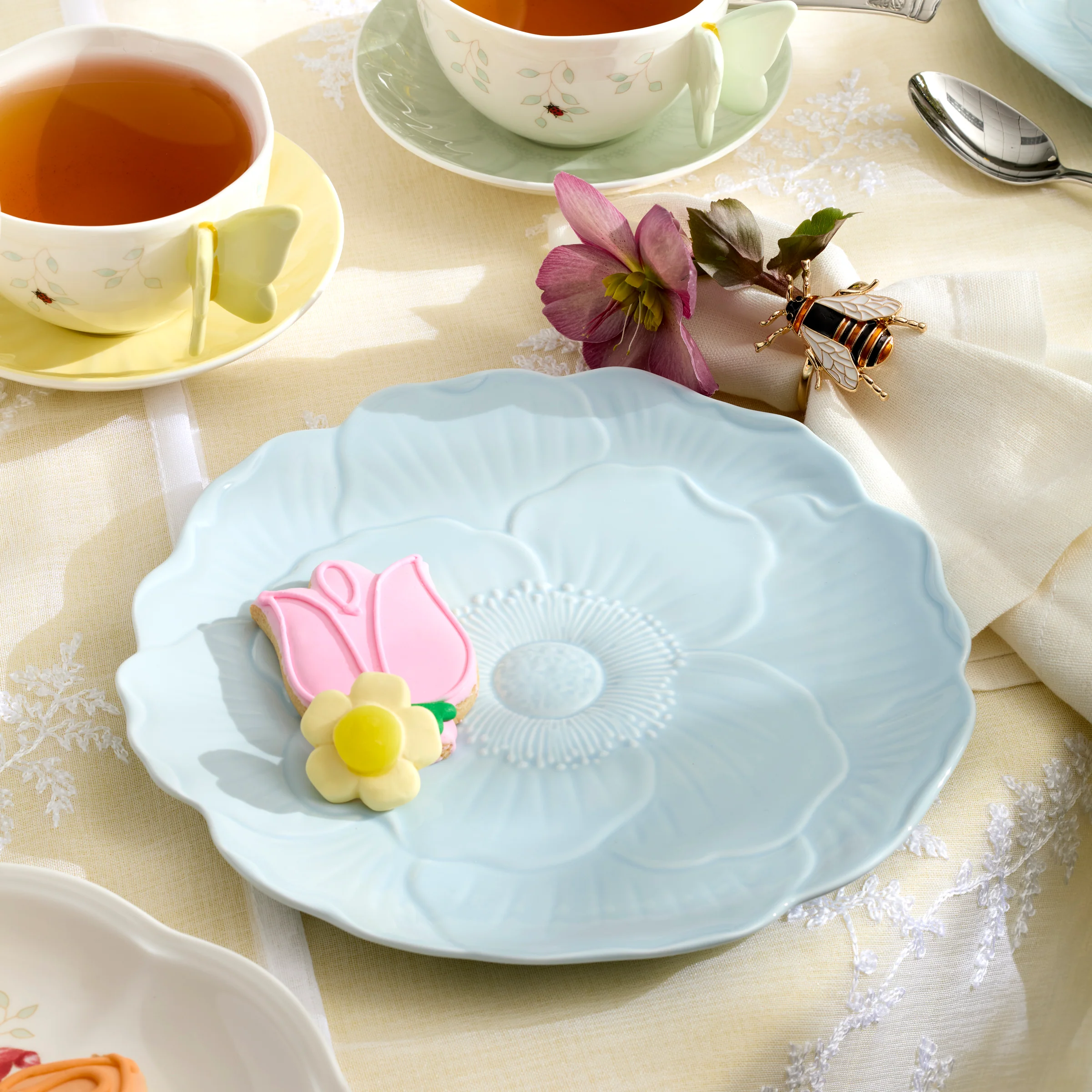 Butterfly Meadow Floral Blue Accent Plates, Set of 4 - Image 2