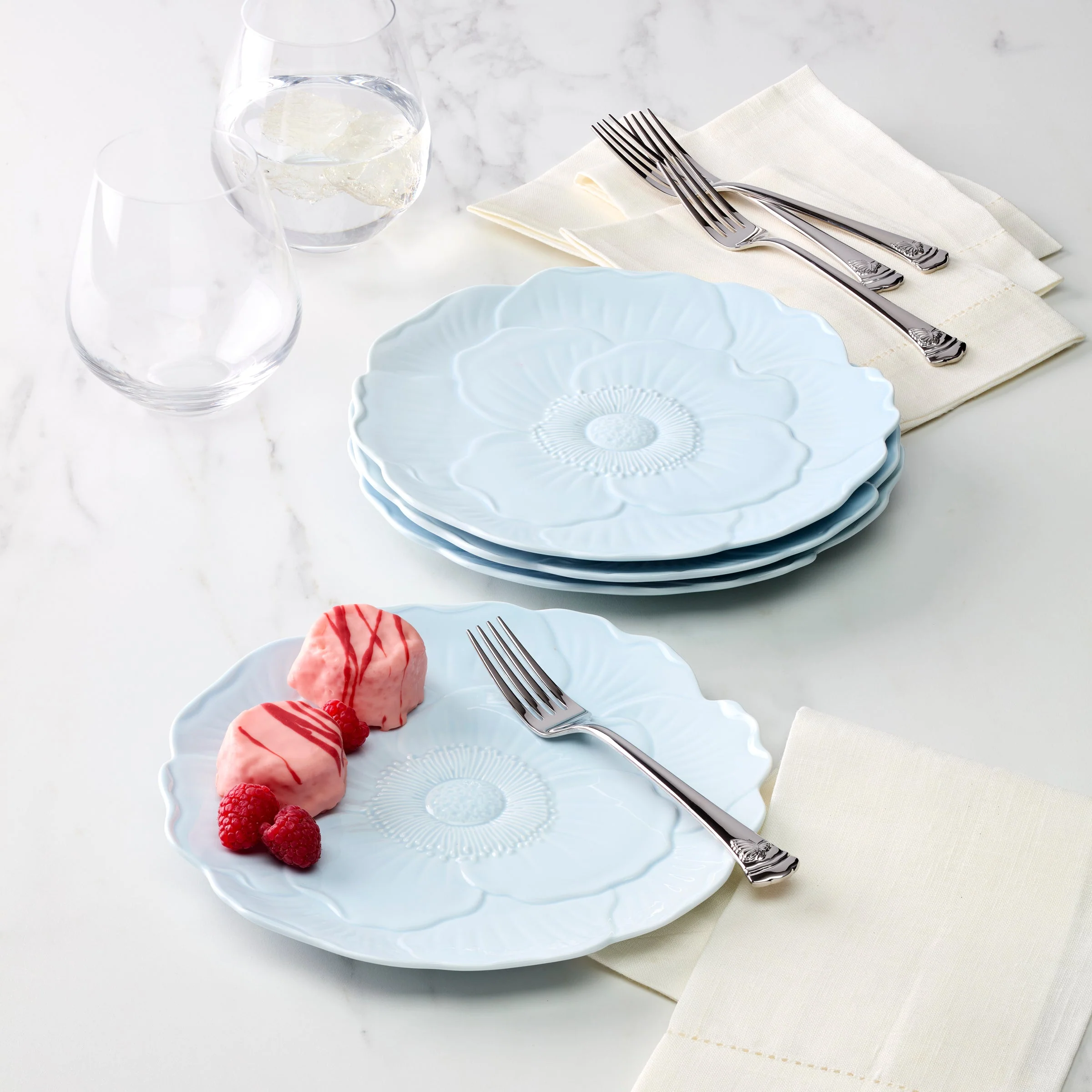 Butterfly Meadow Floral Blue Accent Plates, Set of 4 - Image 8