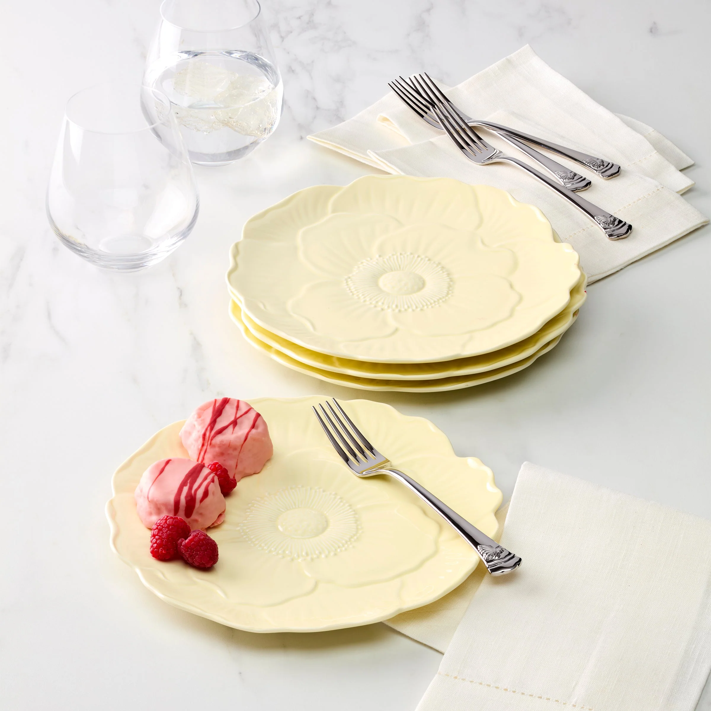 Butterfly Meadow Floral Yellow Accent Plates, Set of 4 - Image 8