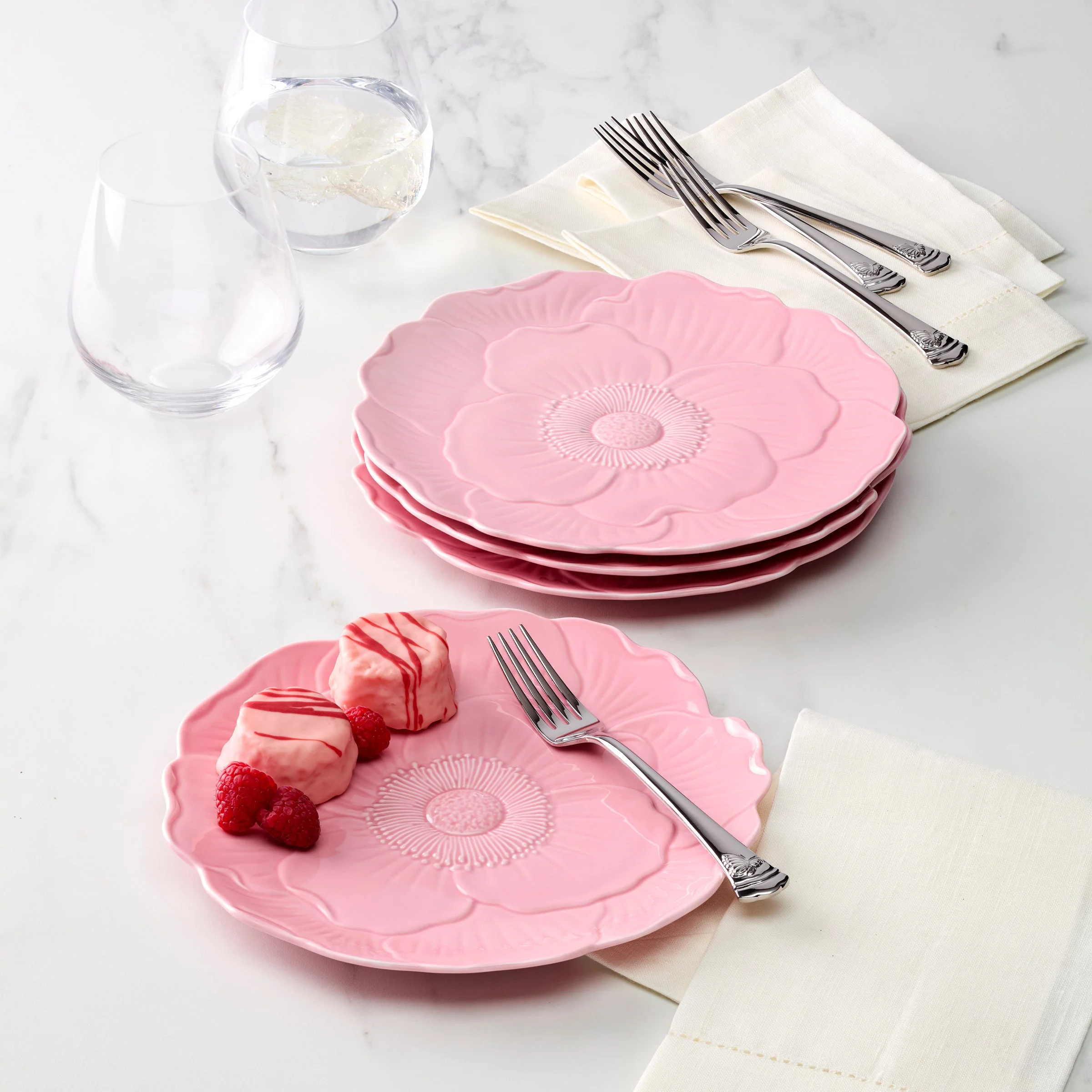 Butterfly Meadow Floral Pink Accent Plates, Set of 4 - Image 4