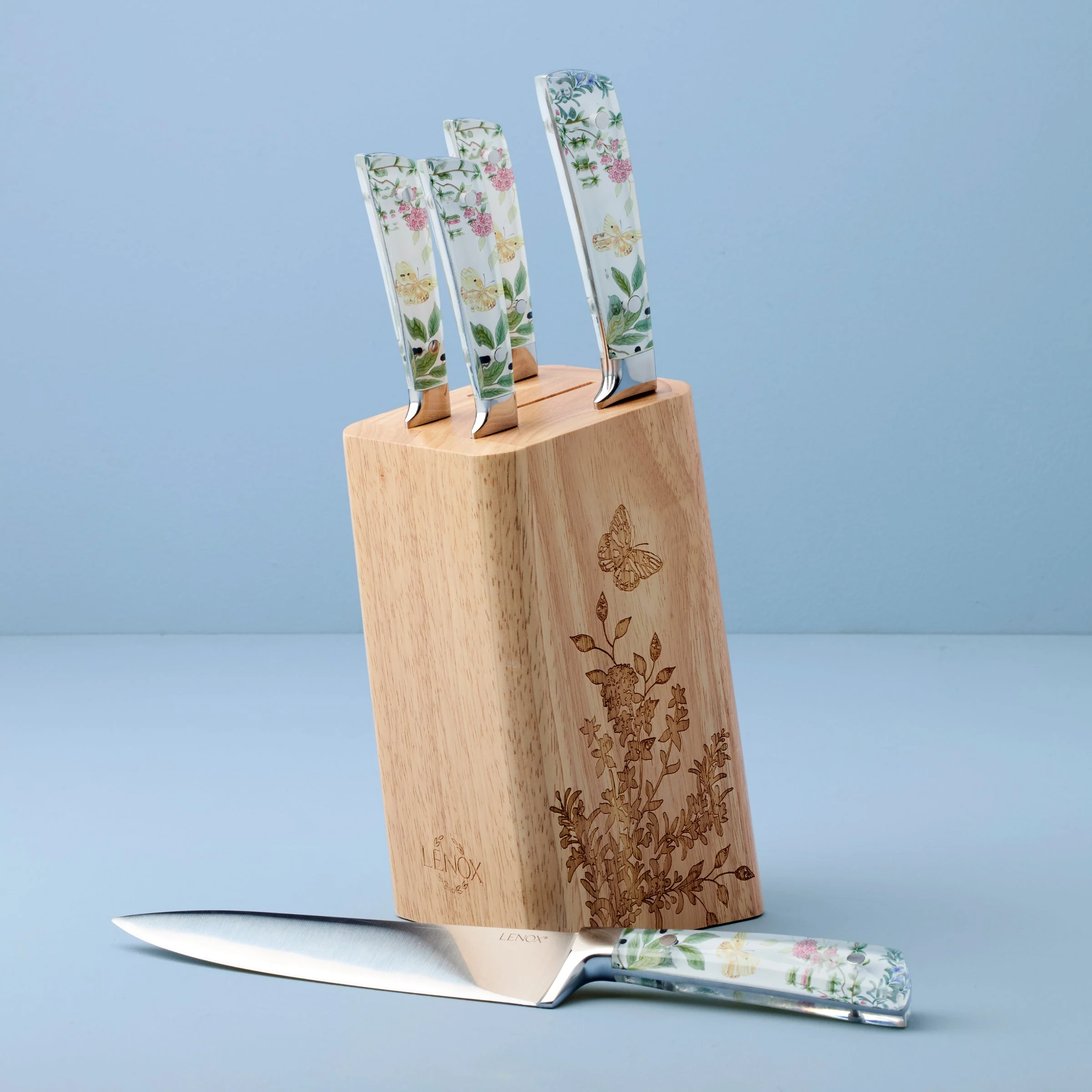 Butterfly Meadow Herbs 6-Piece Cutlery Block Set - Image 2
