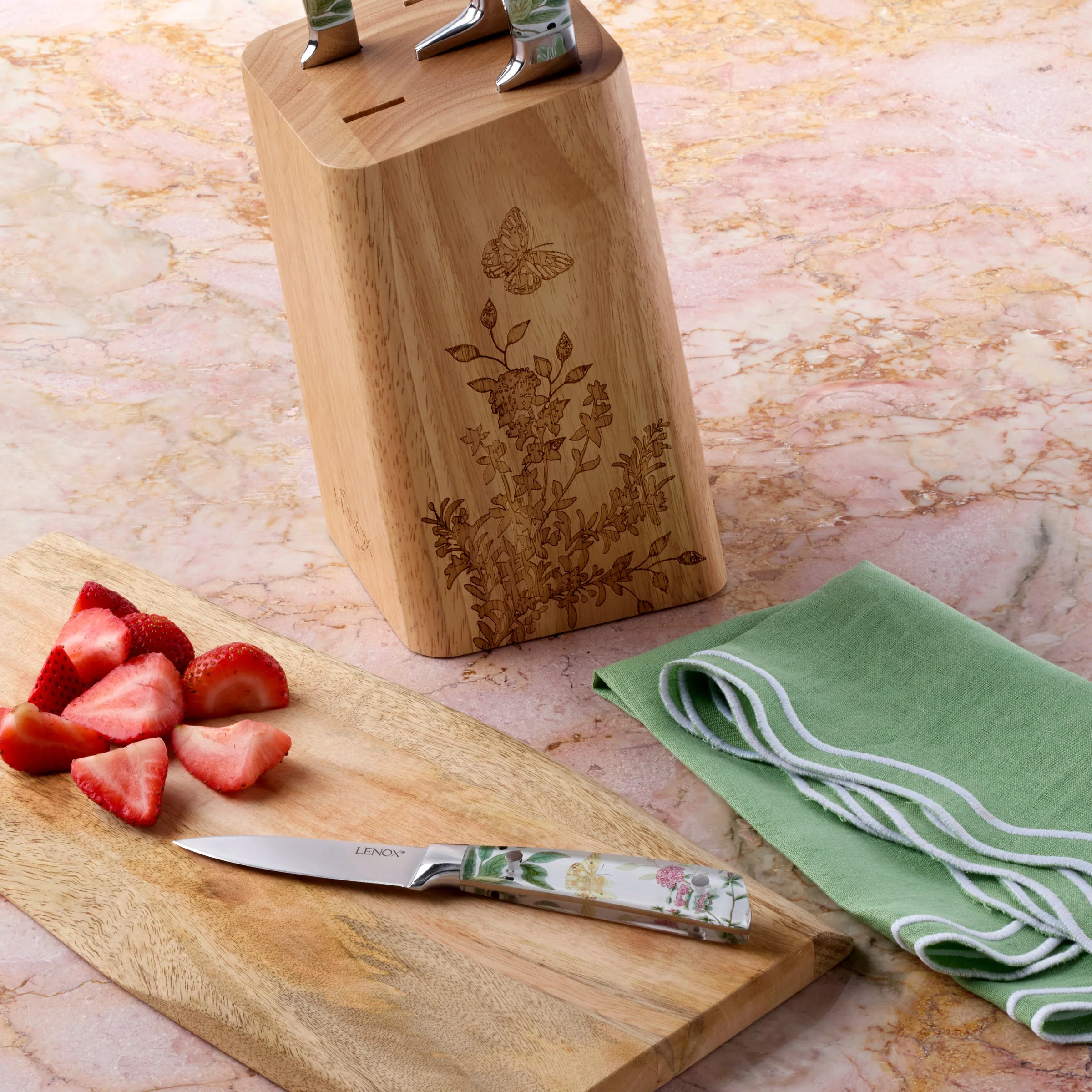 Butterfly Meadow Herbs 6-Piece Cutlery Block Set - Image 6