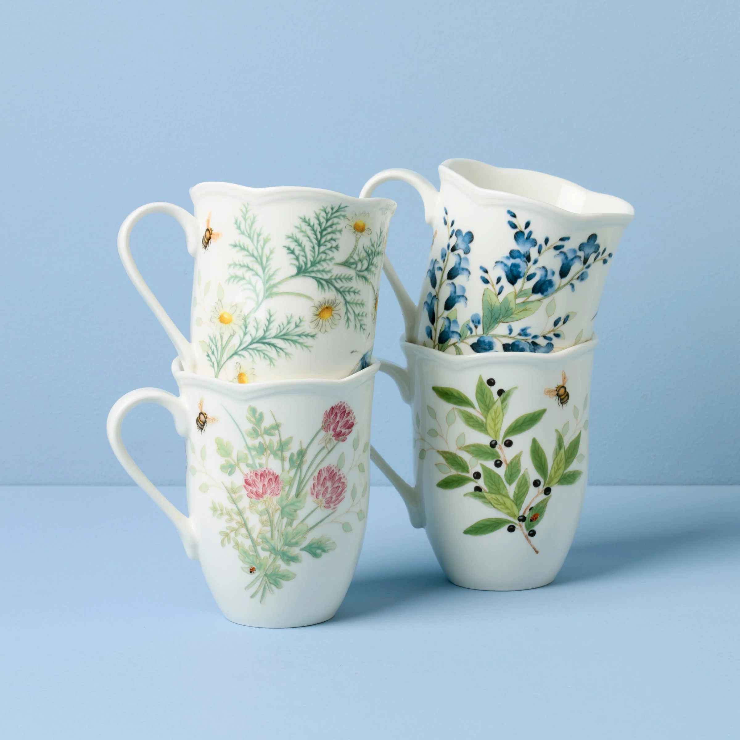 Butterfly Meadow Herbs Mugs, Set of 4 - Image 2