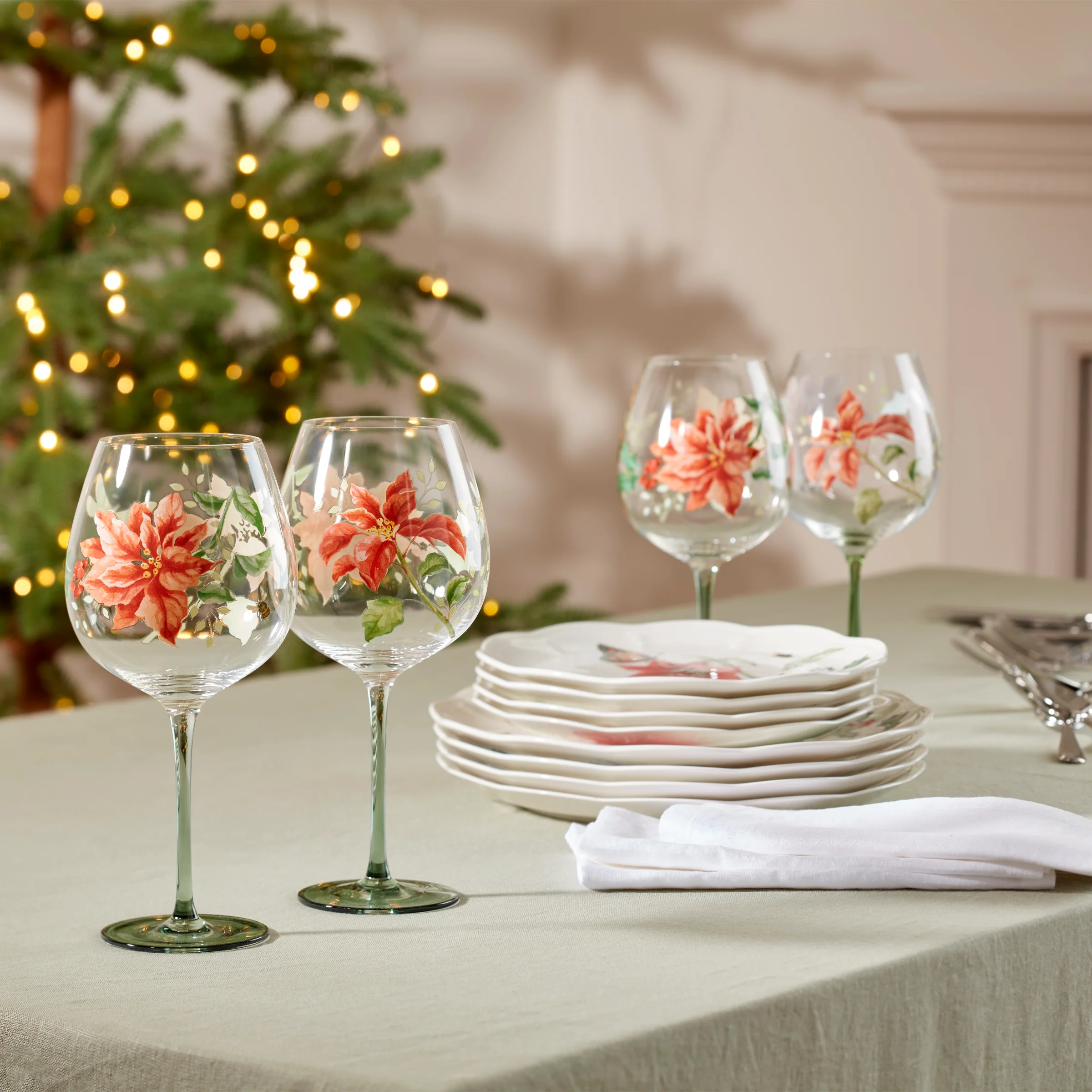 Butterfly Meadow Holiday Balloon Glasses, Set of 4 - Image 3