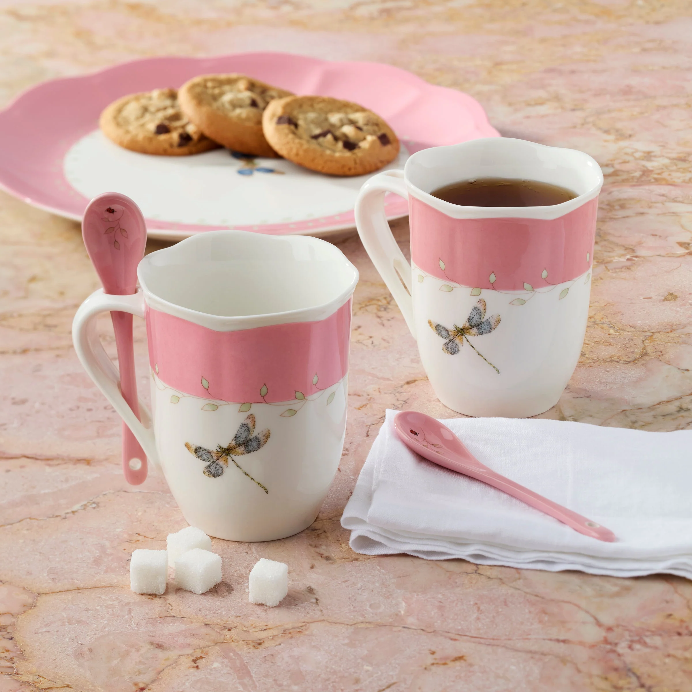 Butterfly Meadow Color Mugs with Spoons, Set of 8 - Image 5