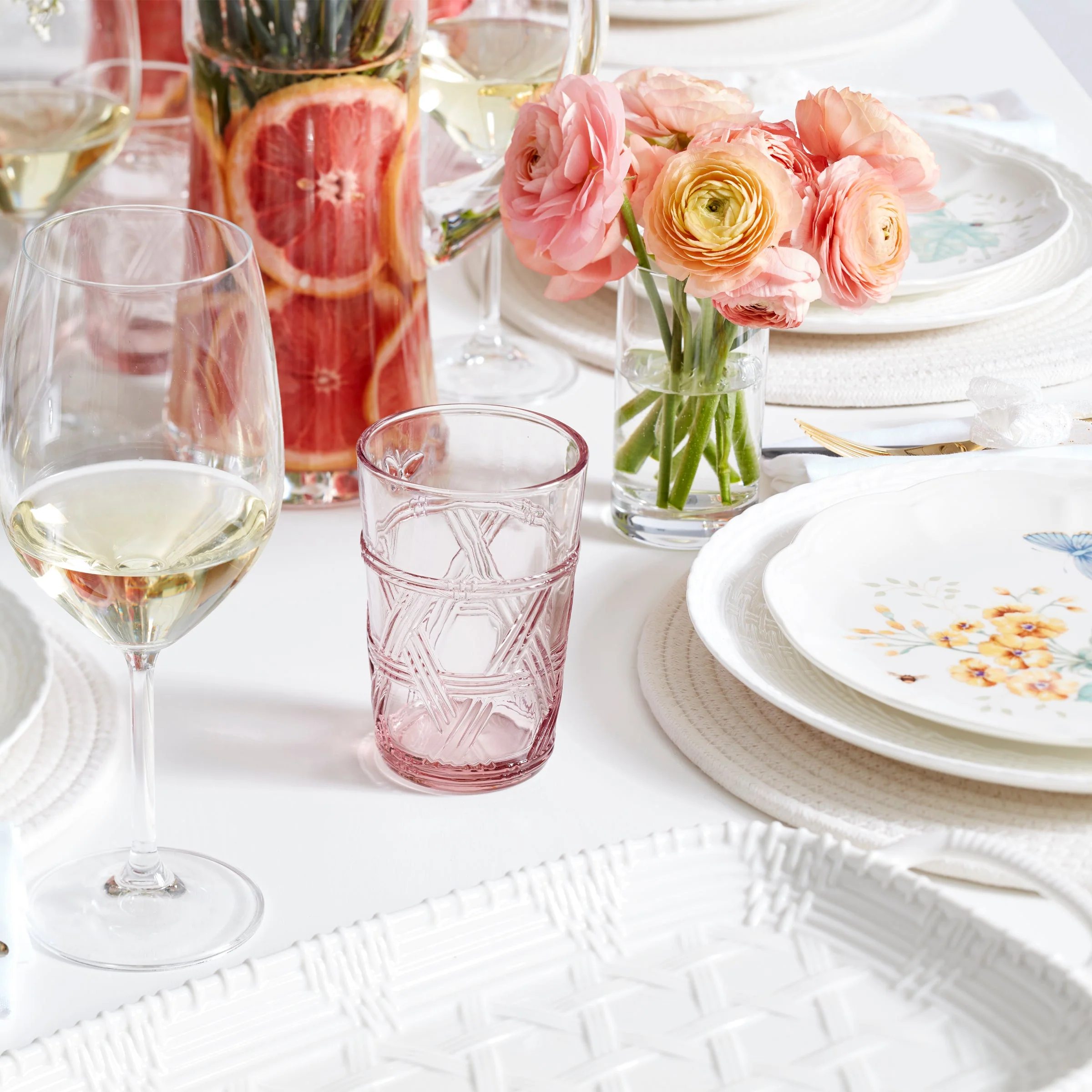 Butterfly Meadow Pink Tall Glasses, Set of 4 - Image 3
