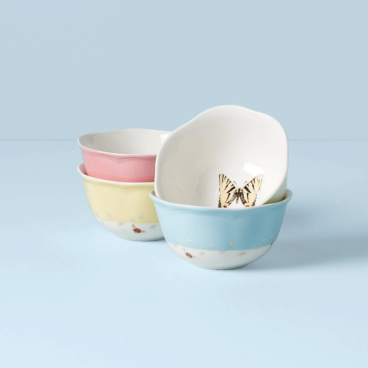 Butterfly Meadow Colors 4-Piece Dessert Bowl Set