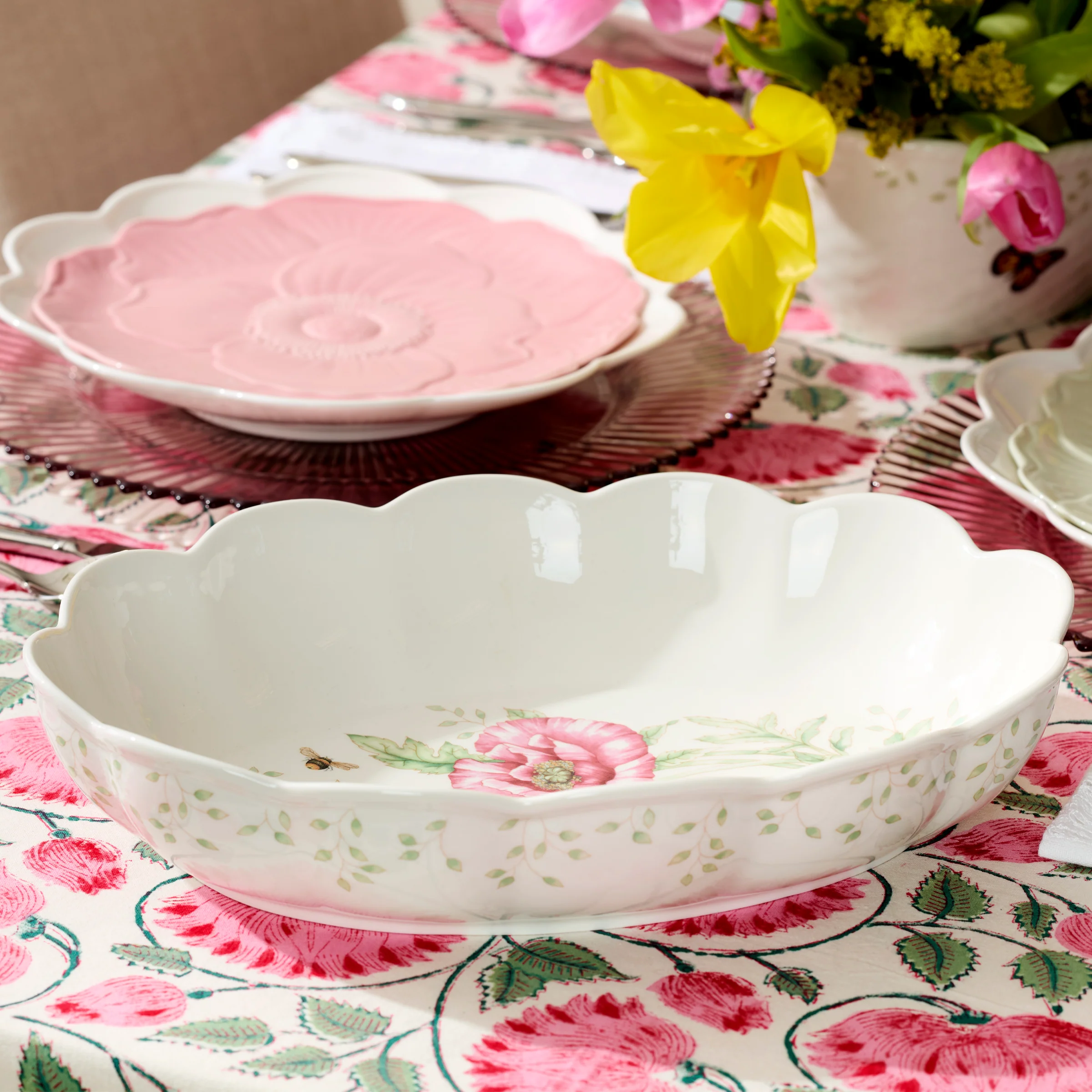 Butterfly Meadow Scalloped Oval Baker - Image 4