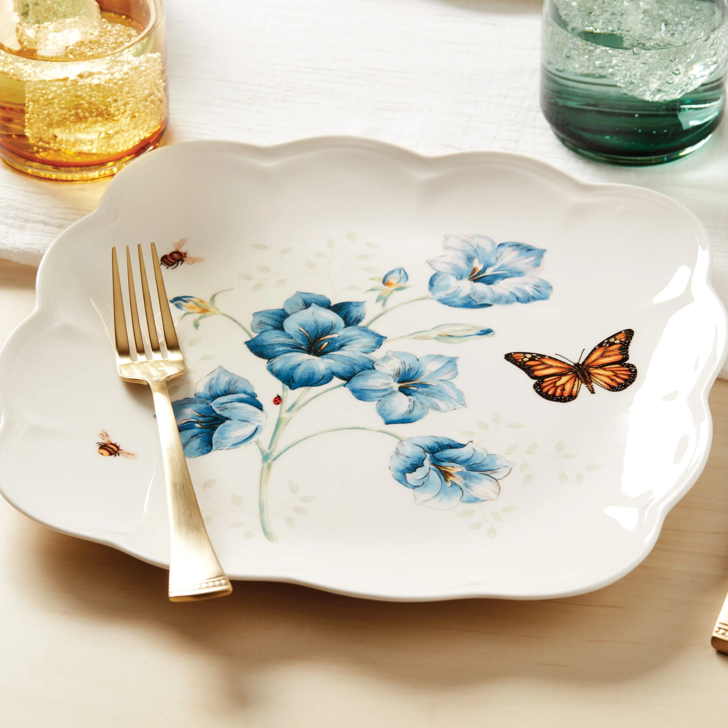 Butterfly Meadow Square Dinner Plates, Set of 4 - Image 4