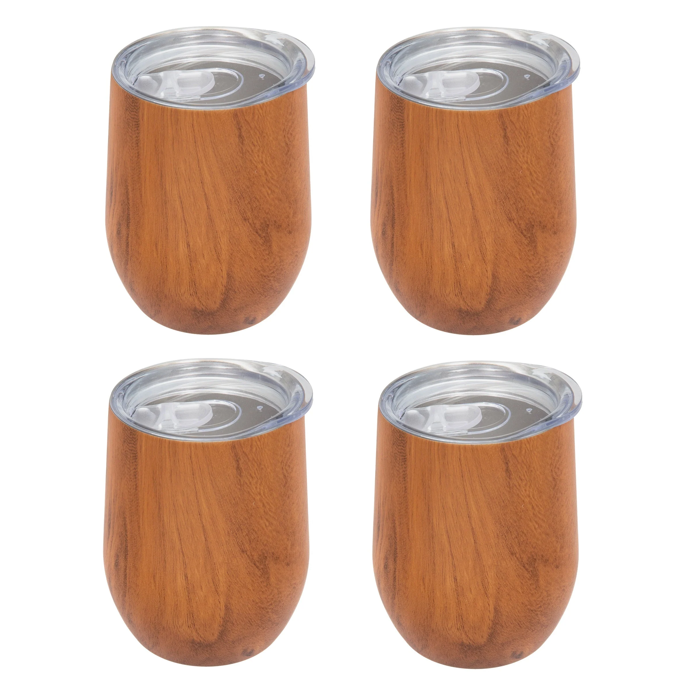 Insulated Woodgrain Wine Tumblers, Set of 4 - Image 5