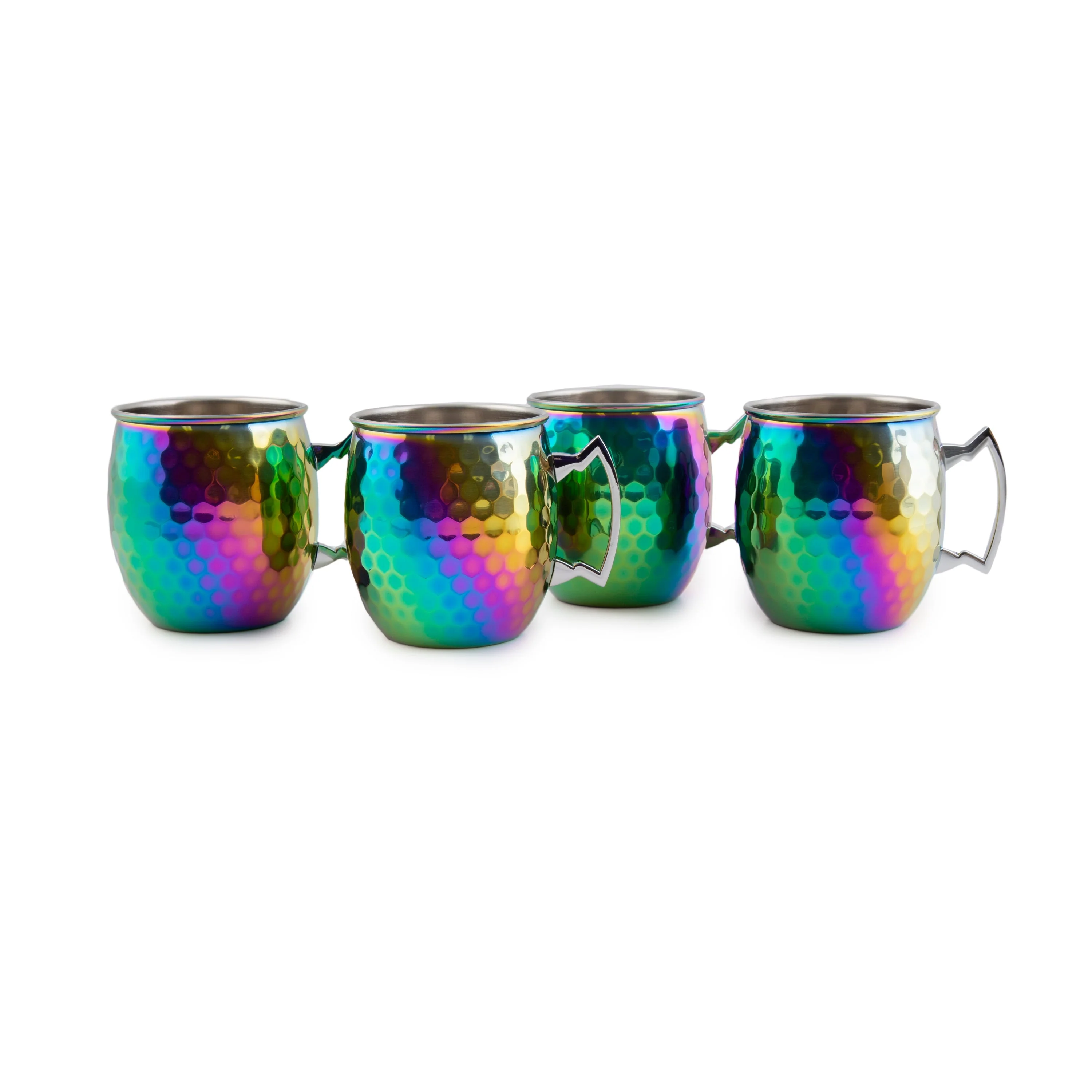 Hammered Rainbow Moscow Mule Mugs, Set of 4 - Image 3
