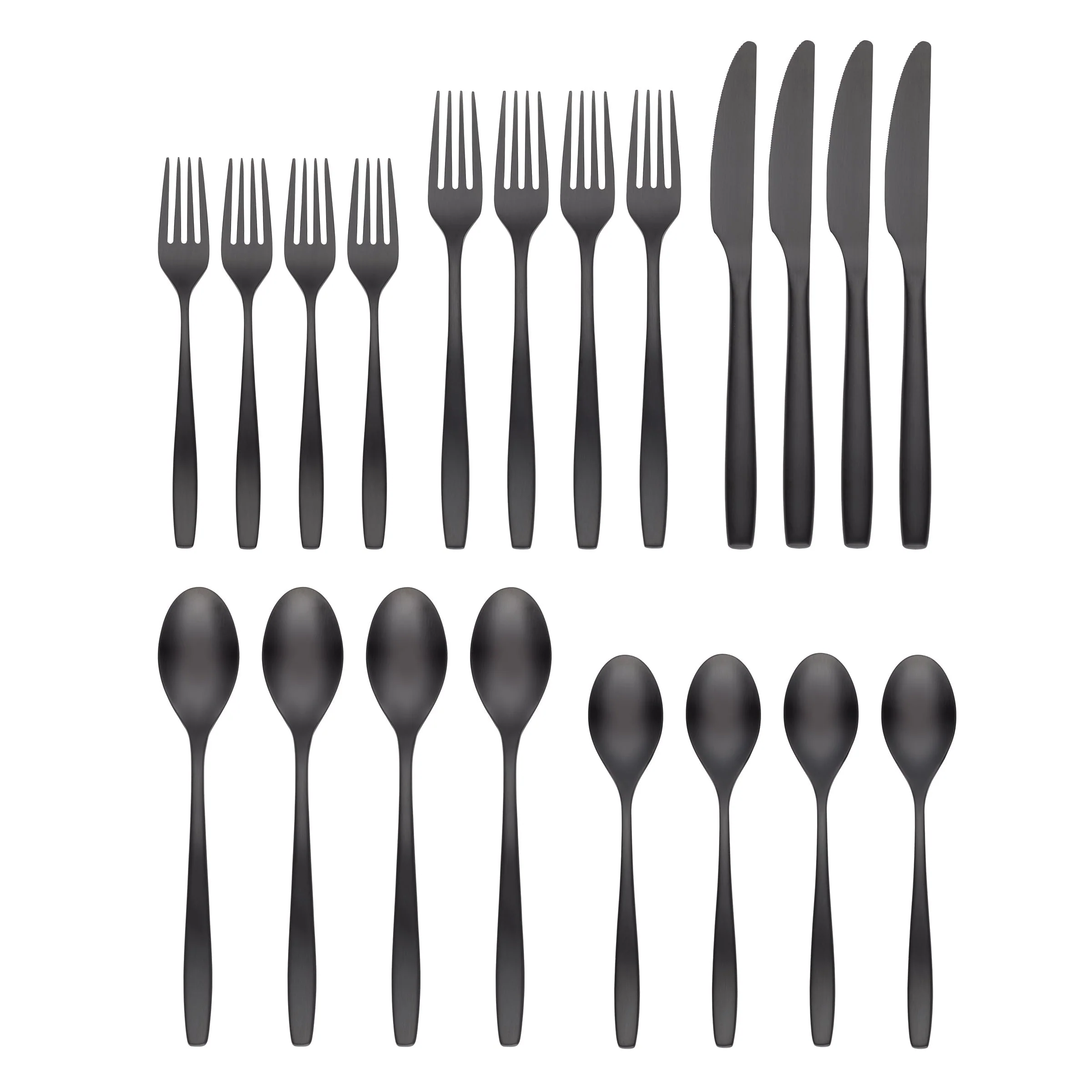Averie Black Satin 20-Piece Flatware Set - Image 2