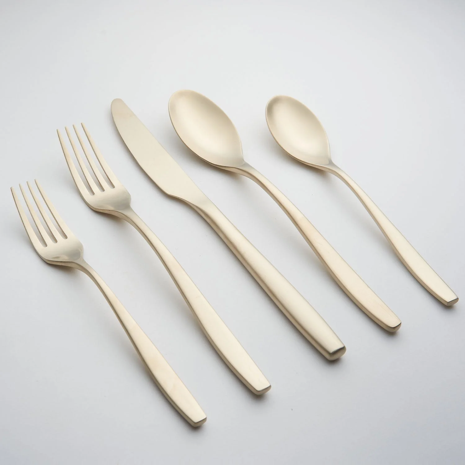 Averie Champagne Satin 20-Piece Flatware Set - Image 2
