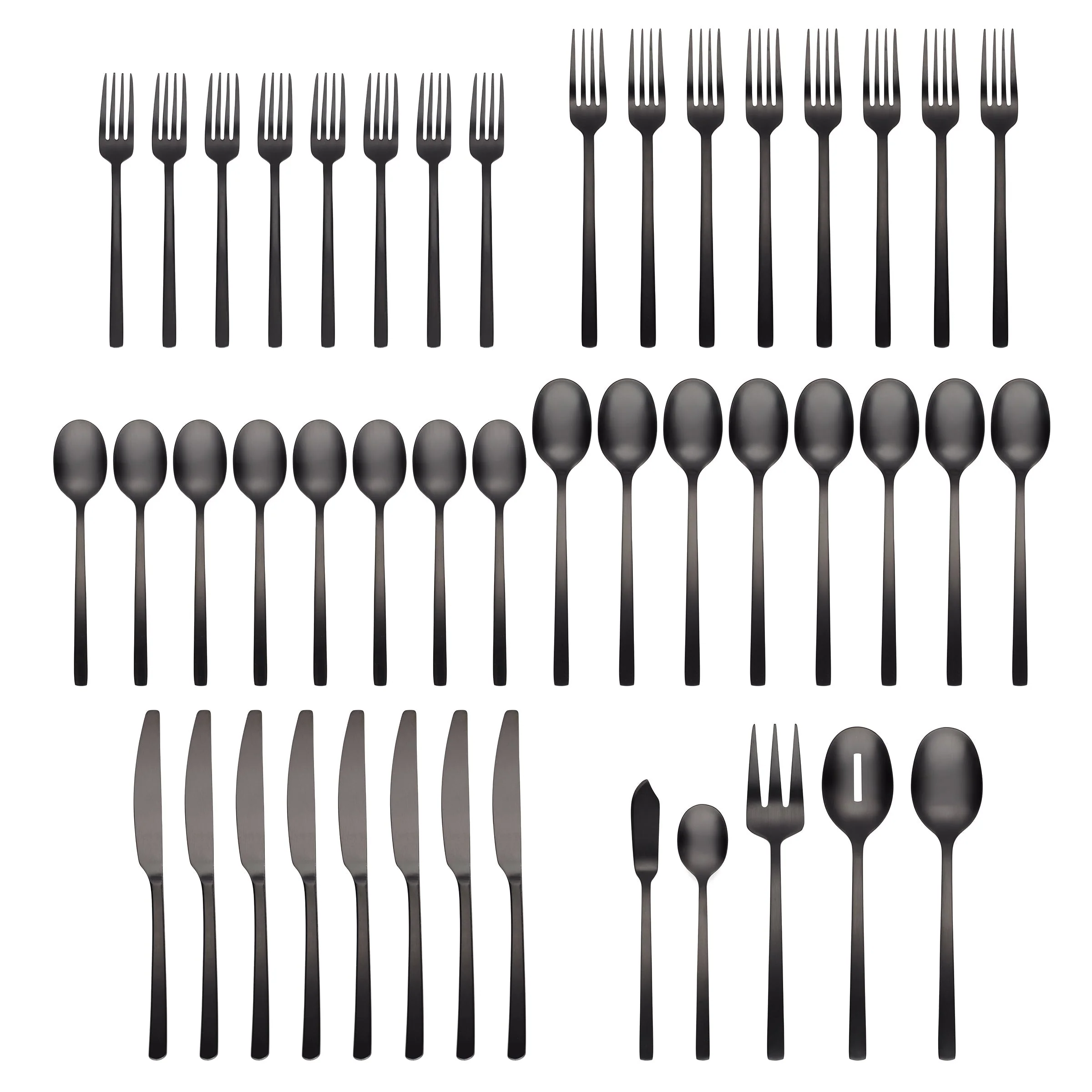 Beacon Black Satin 45-Piece Flatware Set - Image 2