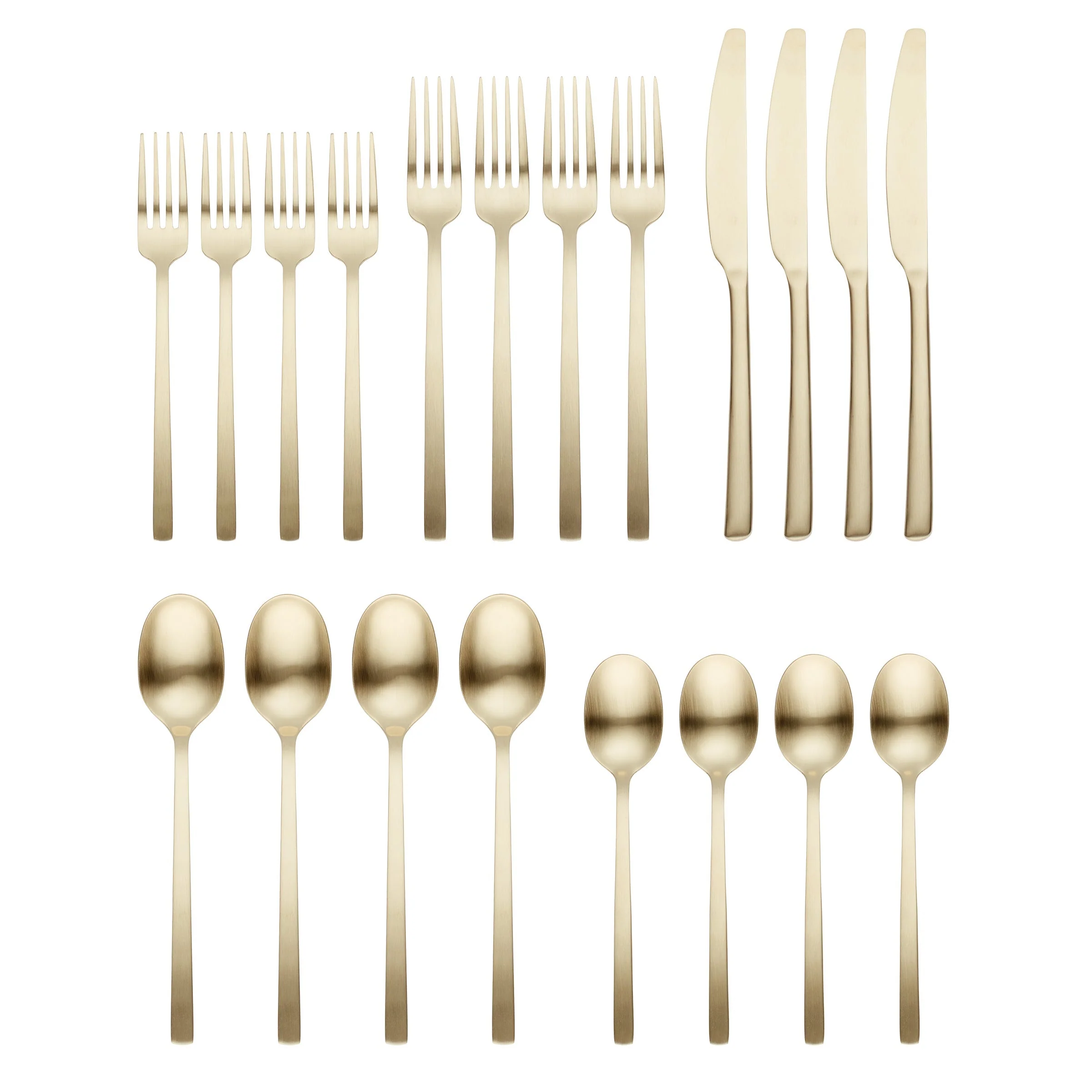 Beacon Champagne Satin 20-Piece Flatware Set - Image 2