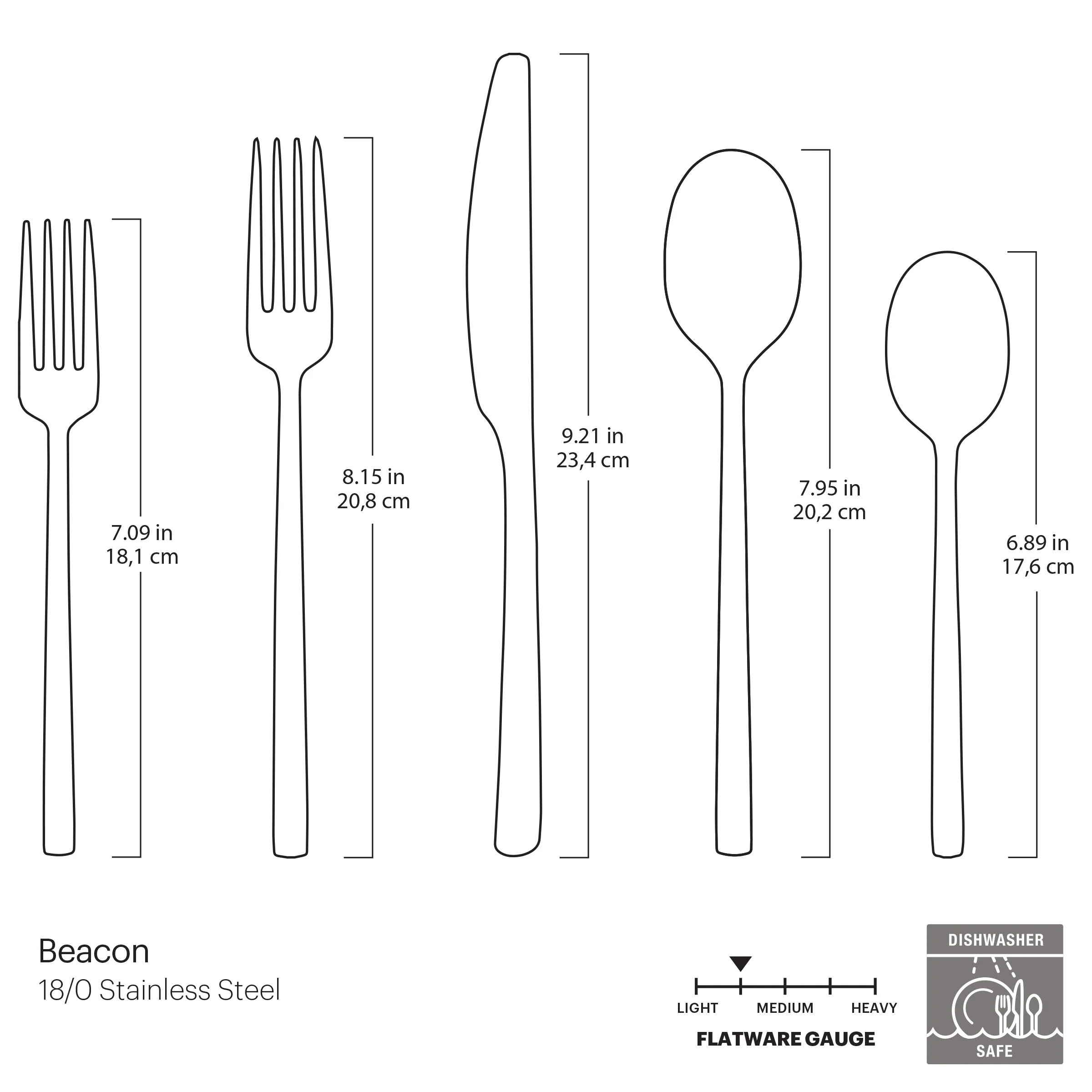 Beacon Champagne Satin 20-Piece Flatware Set - Image 3