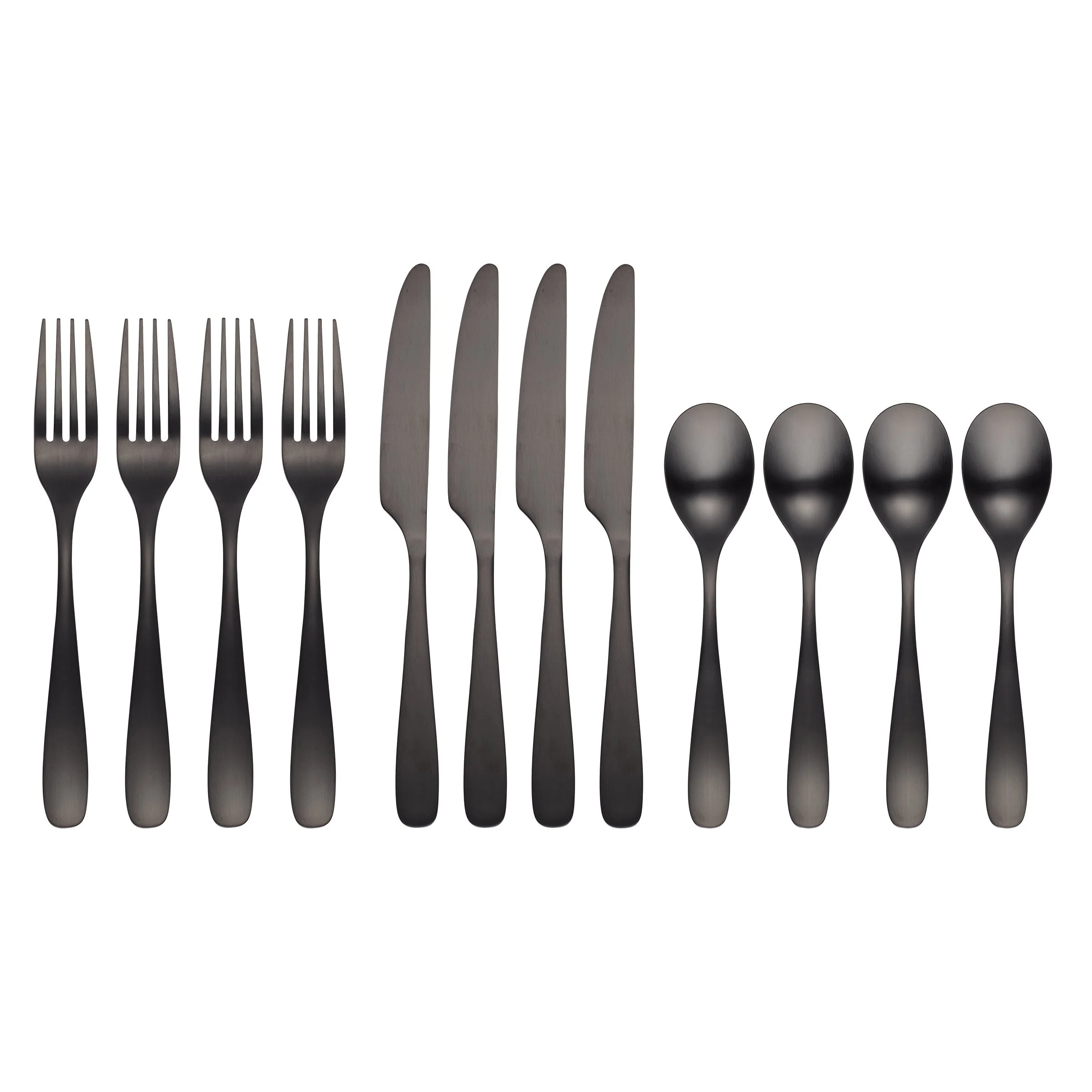 Eliana Black Satin 12-Piece Flatware Set - Image 2