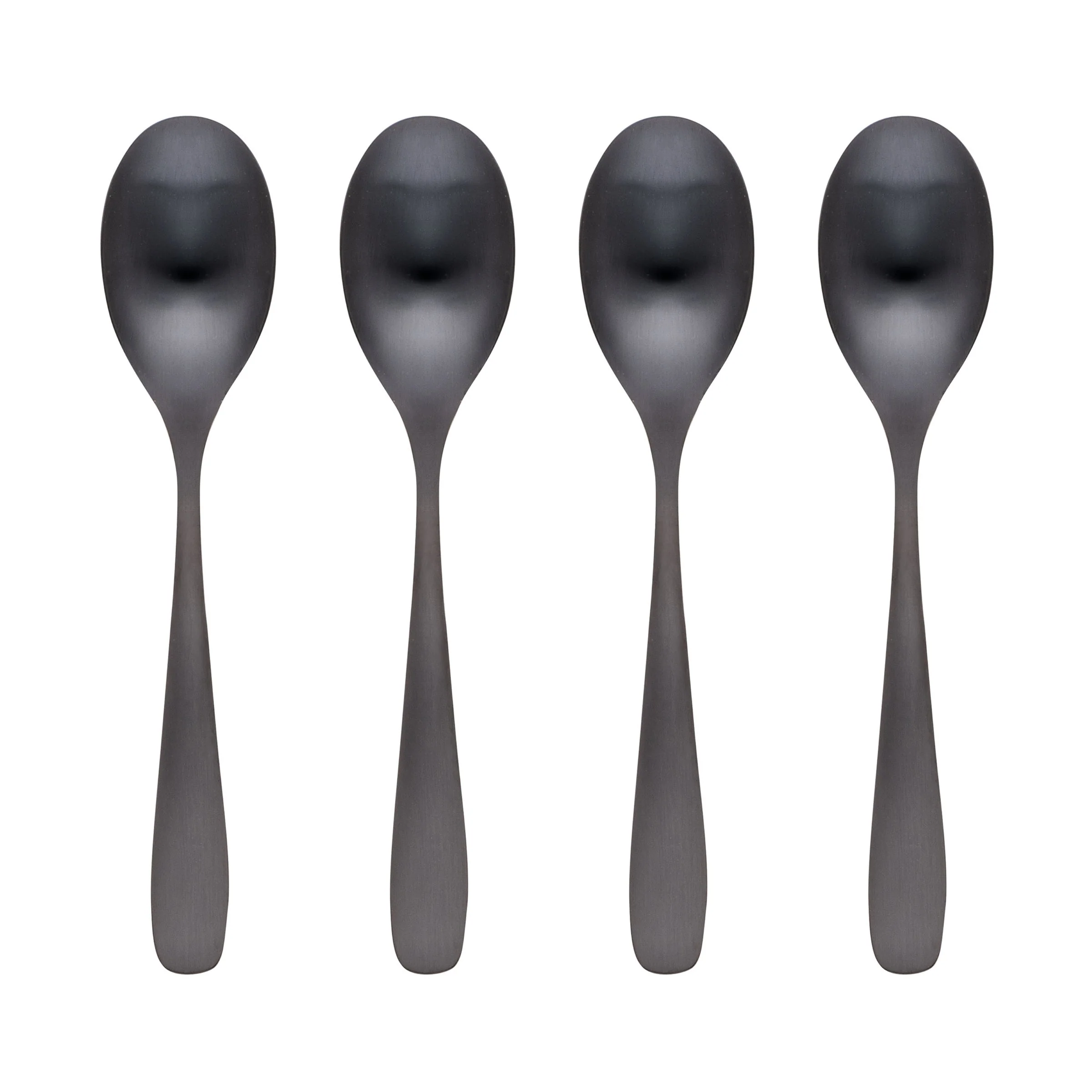 Eliana Black Satin Dinner Spoons, Set of 4